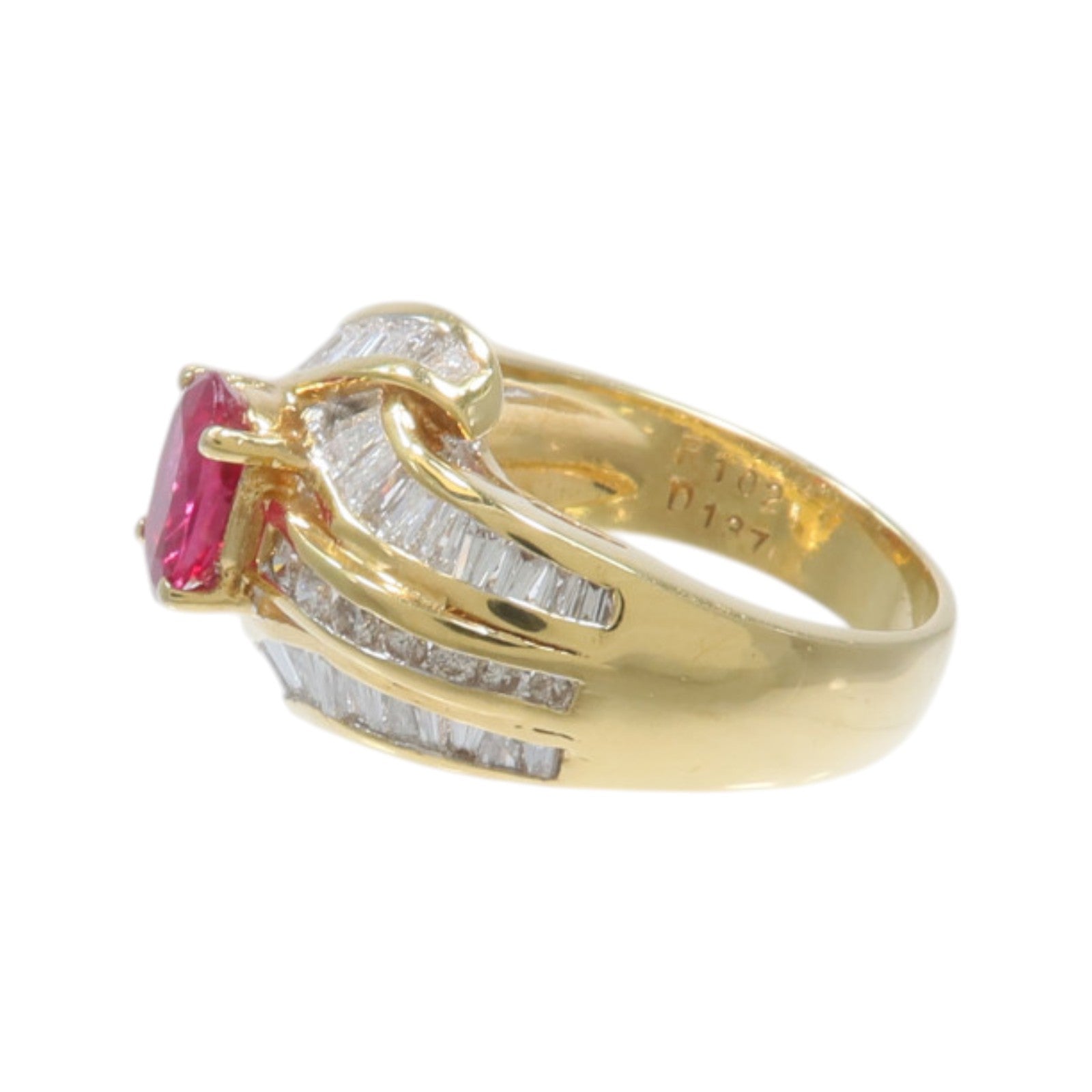 JEWELRY 18K黃金Ruby Diamond Ring紅寶石/鑽石戒指