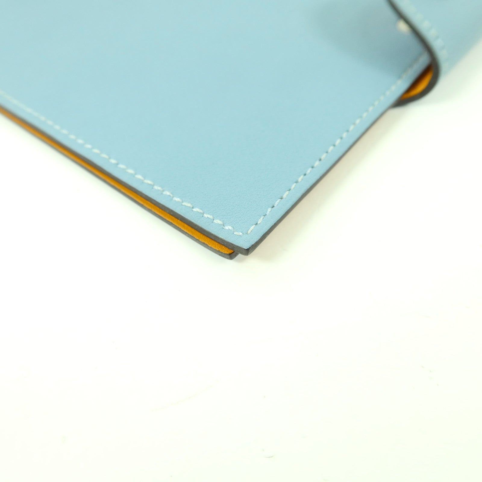 HERMES Swift皮革Notebook Cover銀扣筆記本套Bleu Atoll