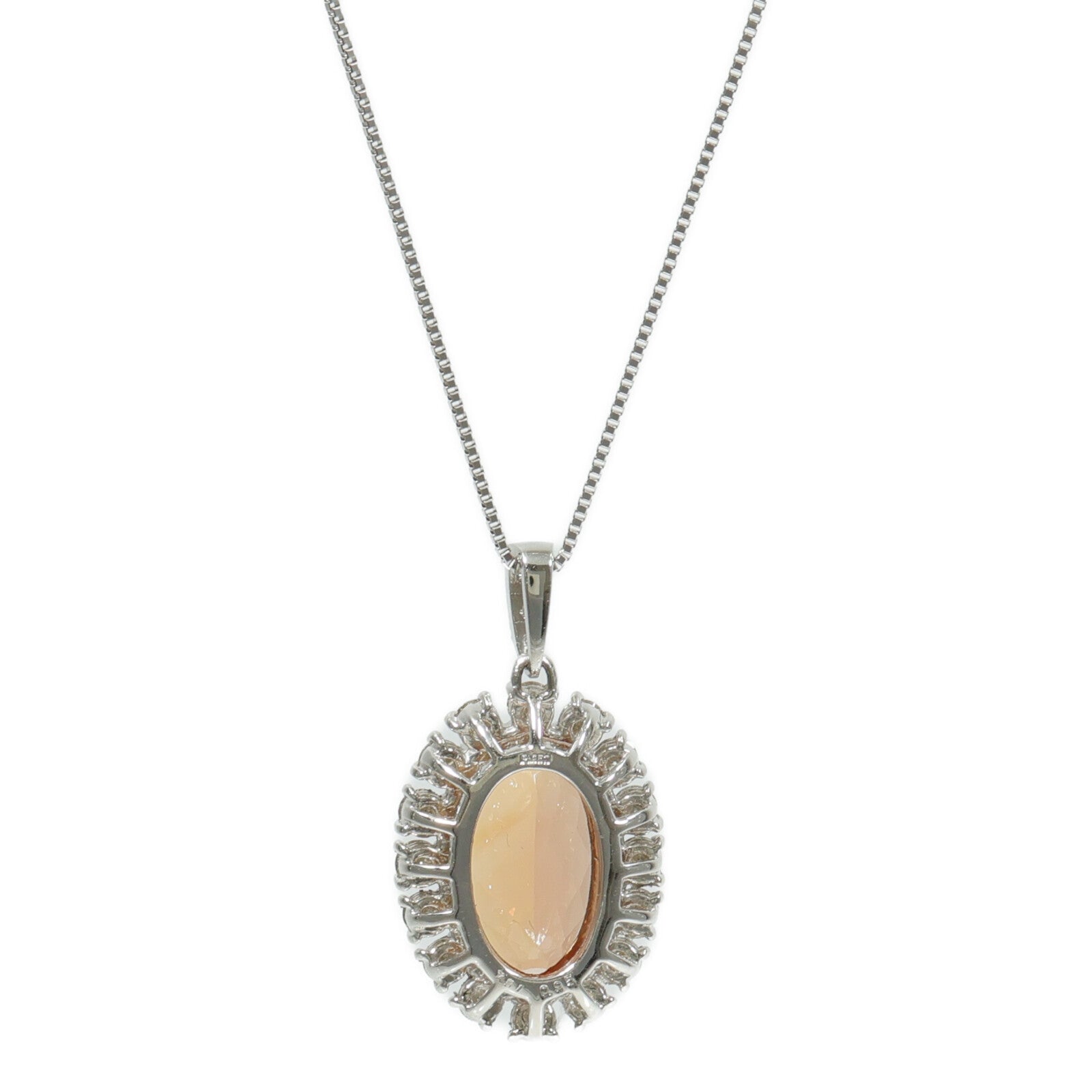 JEWELRY PT950/PT850鉑金Imperial Topaz Diamond Necklace帝王黃玉/鑽石項鍊