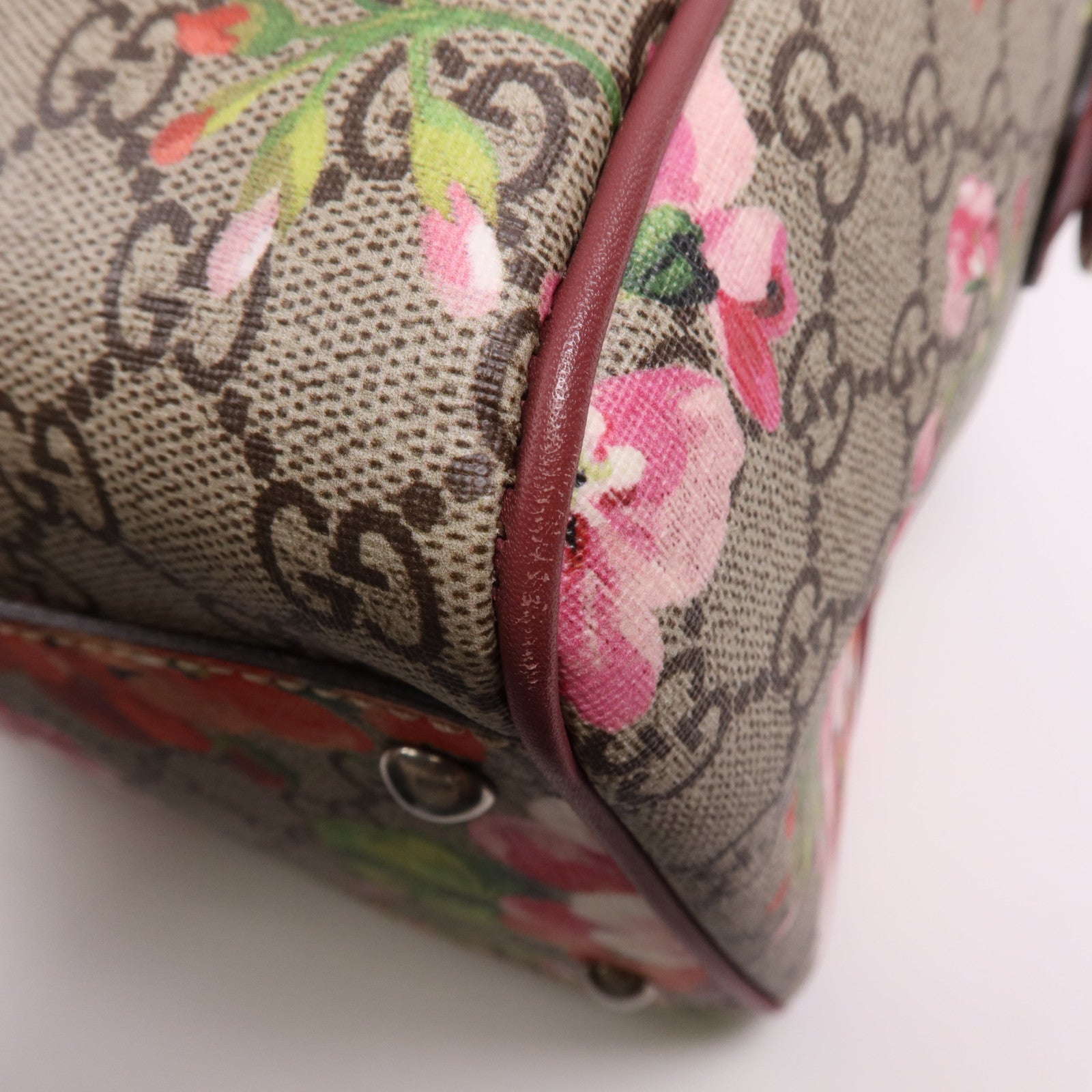 GUCCI 塗層帆布Boston銀扣手挽肩背兩用袋