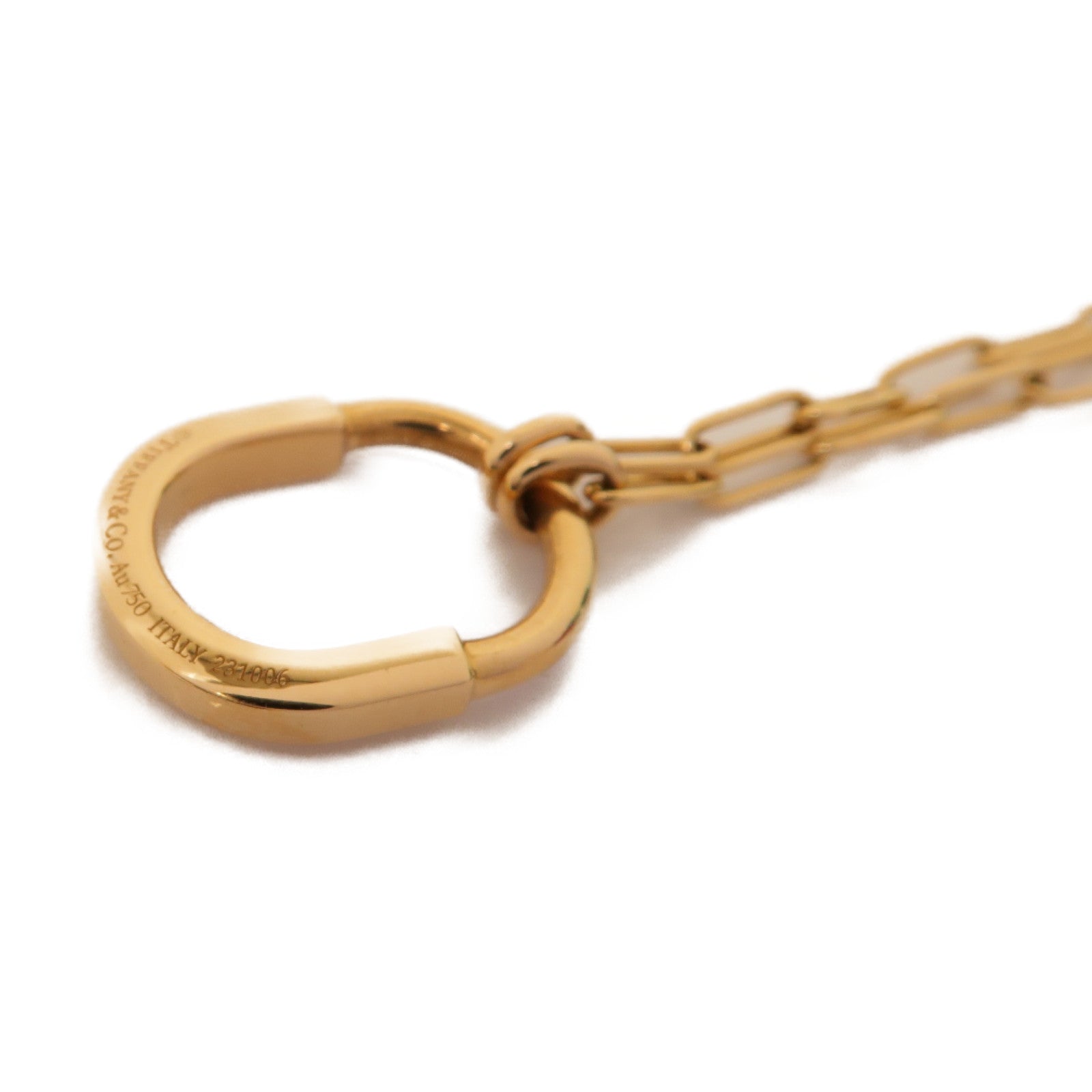 TIFFANY＆CO 18K玫瑰金Lock Small Pendant項鍊金色/粉紅色