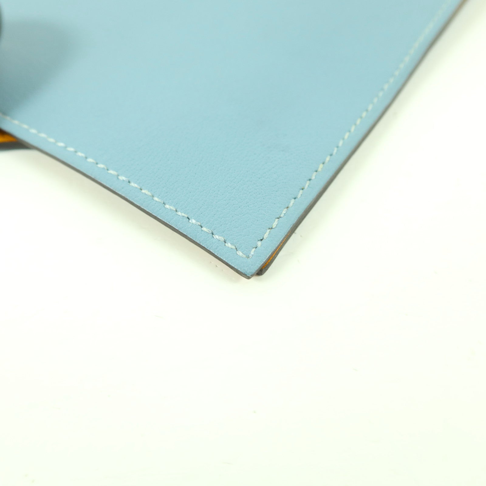 HERMES Swift皮革Notebook Cover銀扣筆記本套Bleu Atoll