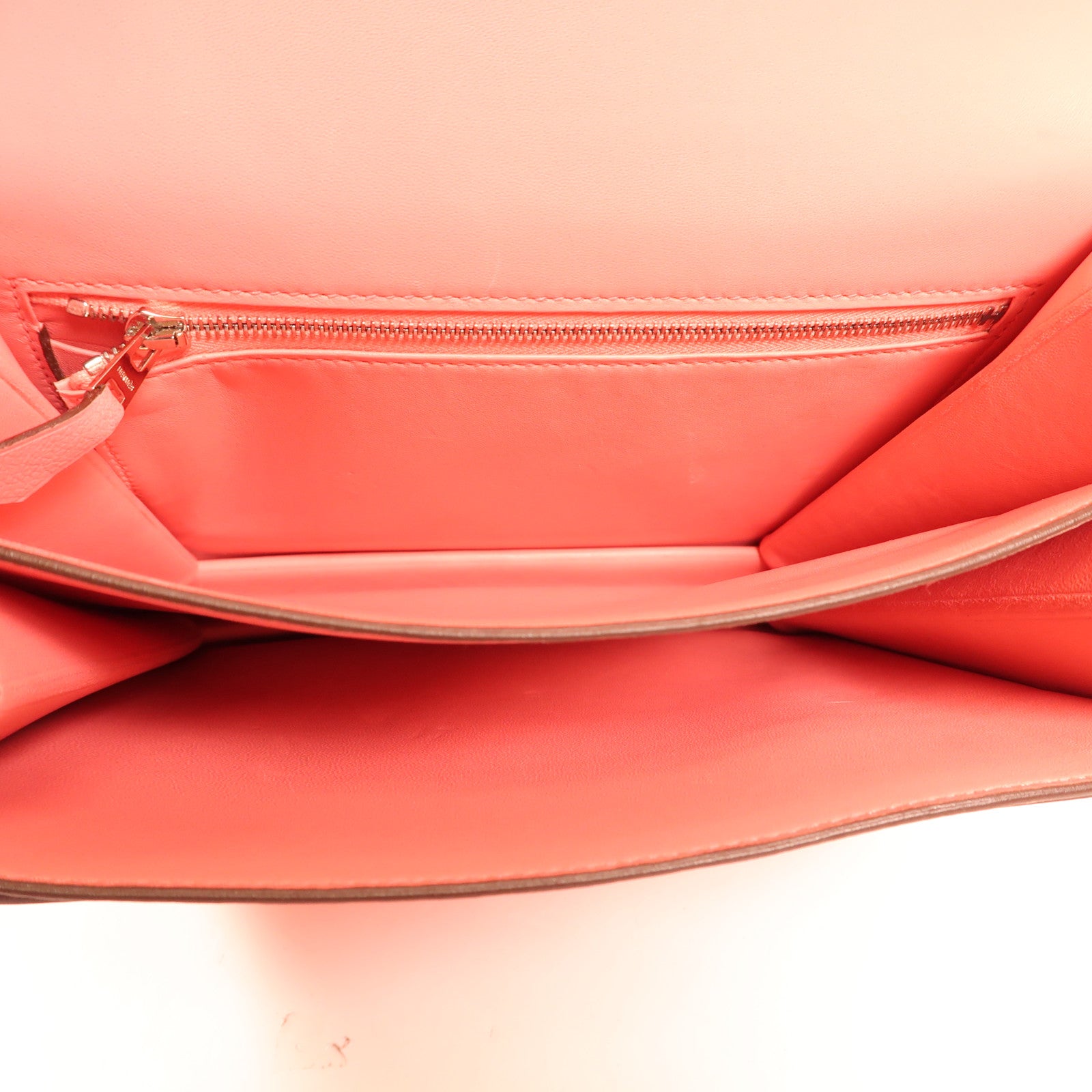 HERMES Evercolor皮革2002銀扣肩背袋8W Rose Azalee