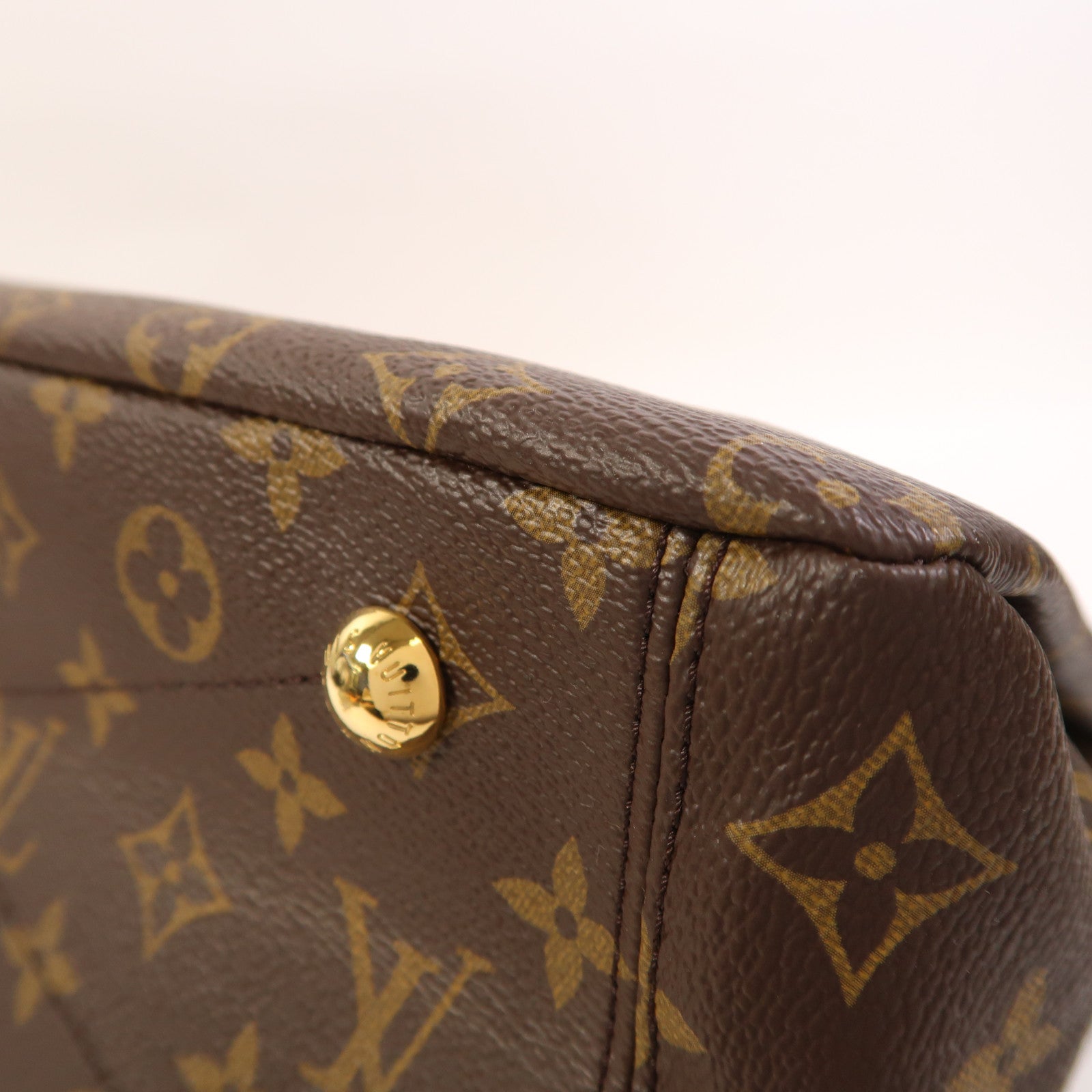 LOUIS VUITTON 【激減優惠】Monogram Pallas金扣手挽肩背兩用袋棕色/紅色