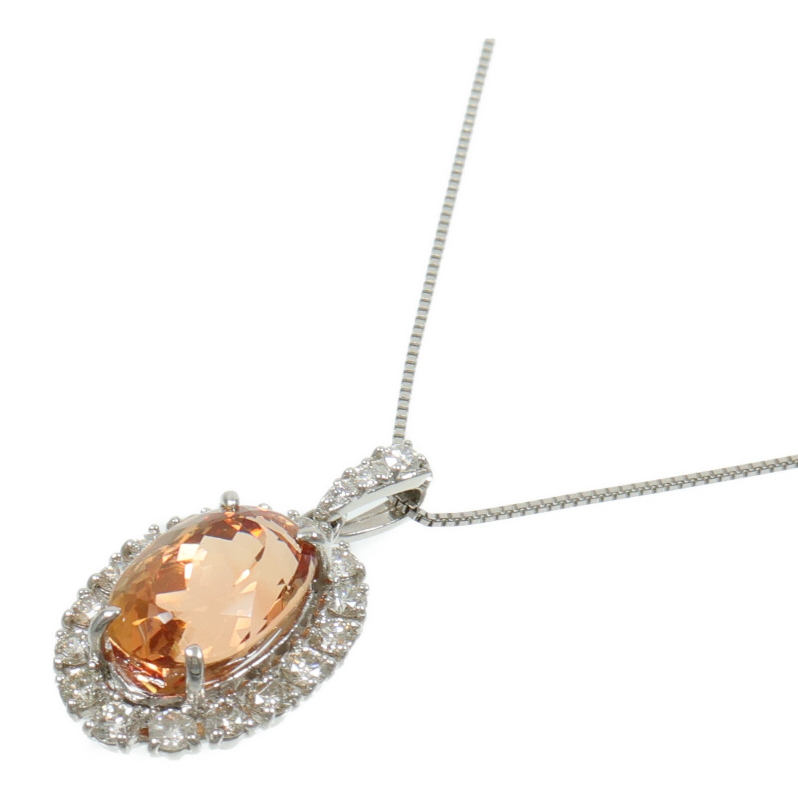 JEWELRY PT950/PT850鉑金Imperial Topaz Diamond Necklace帝王黃玉/鑽石項鍊
