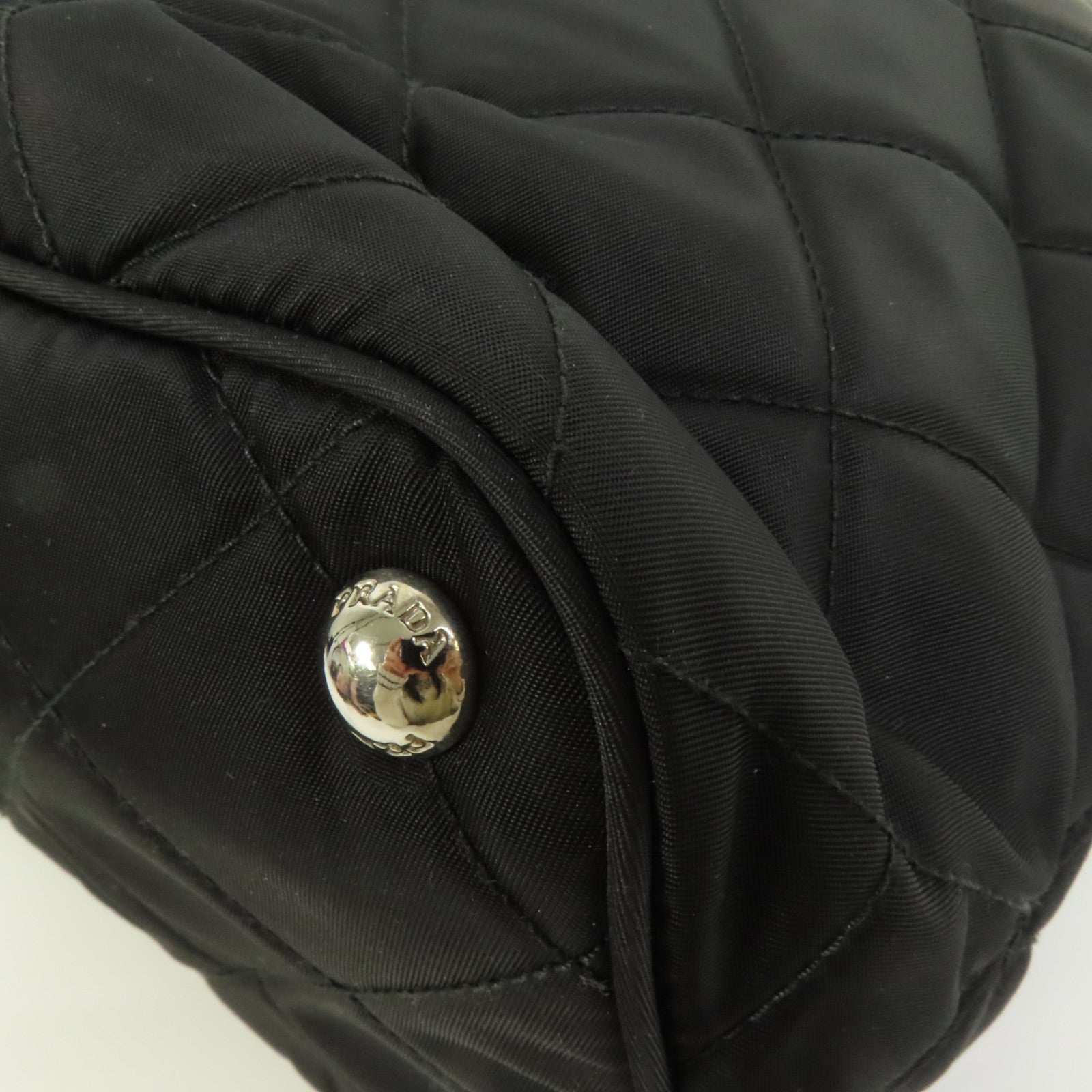 PRADA 尼龍Tote Bag銀扣肩背袋