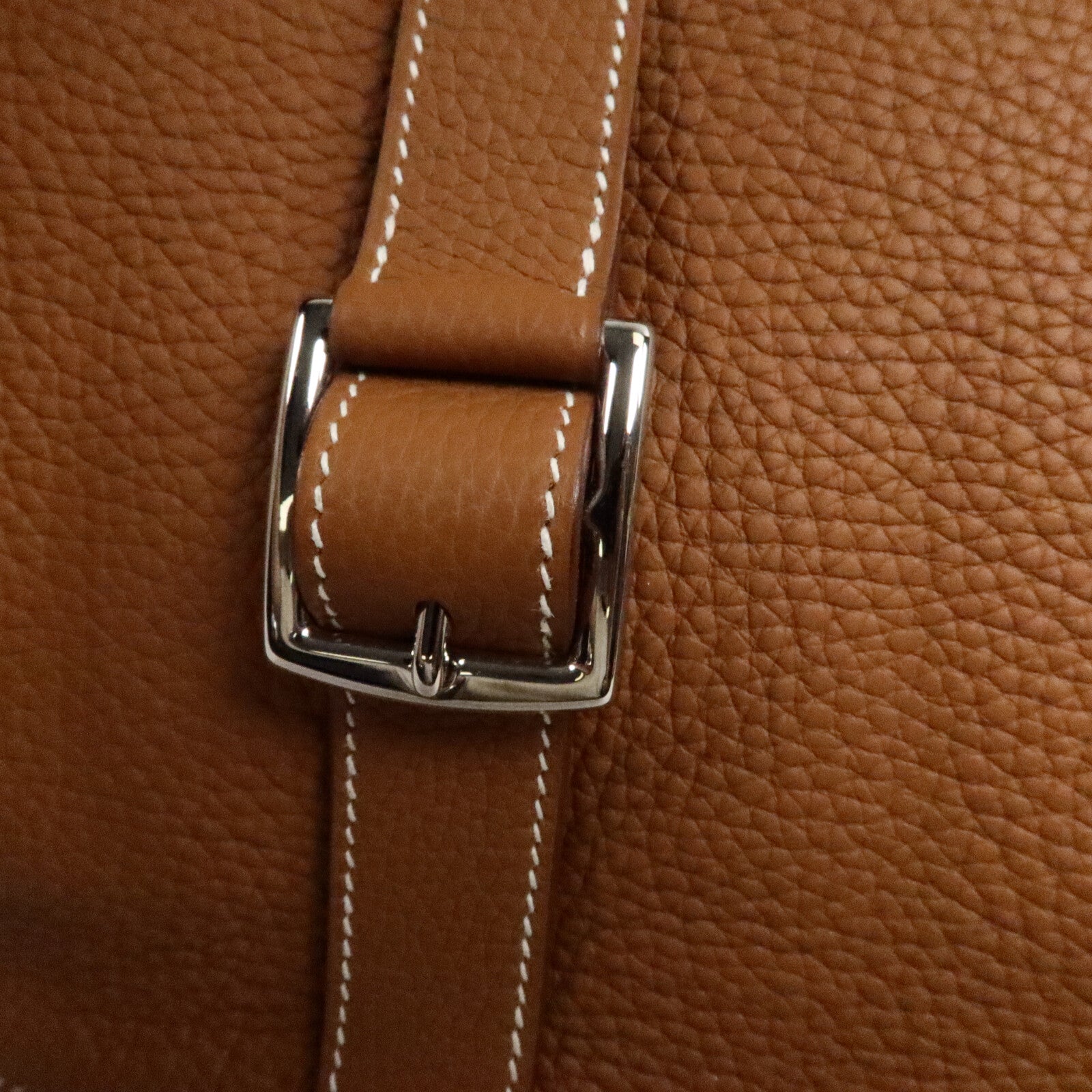 HERMES Clemence皮革Halzan 31手挽肩背兩用袋Gold