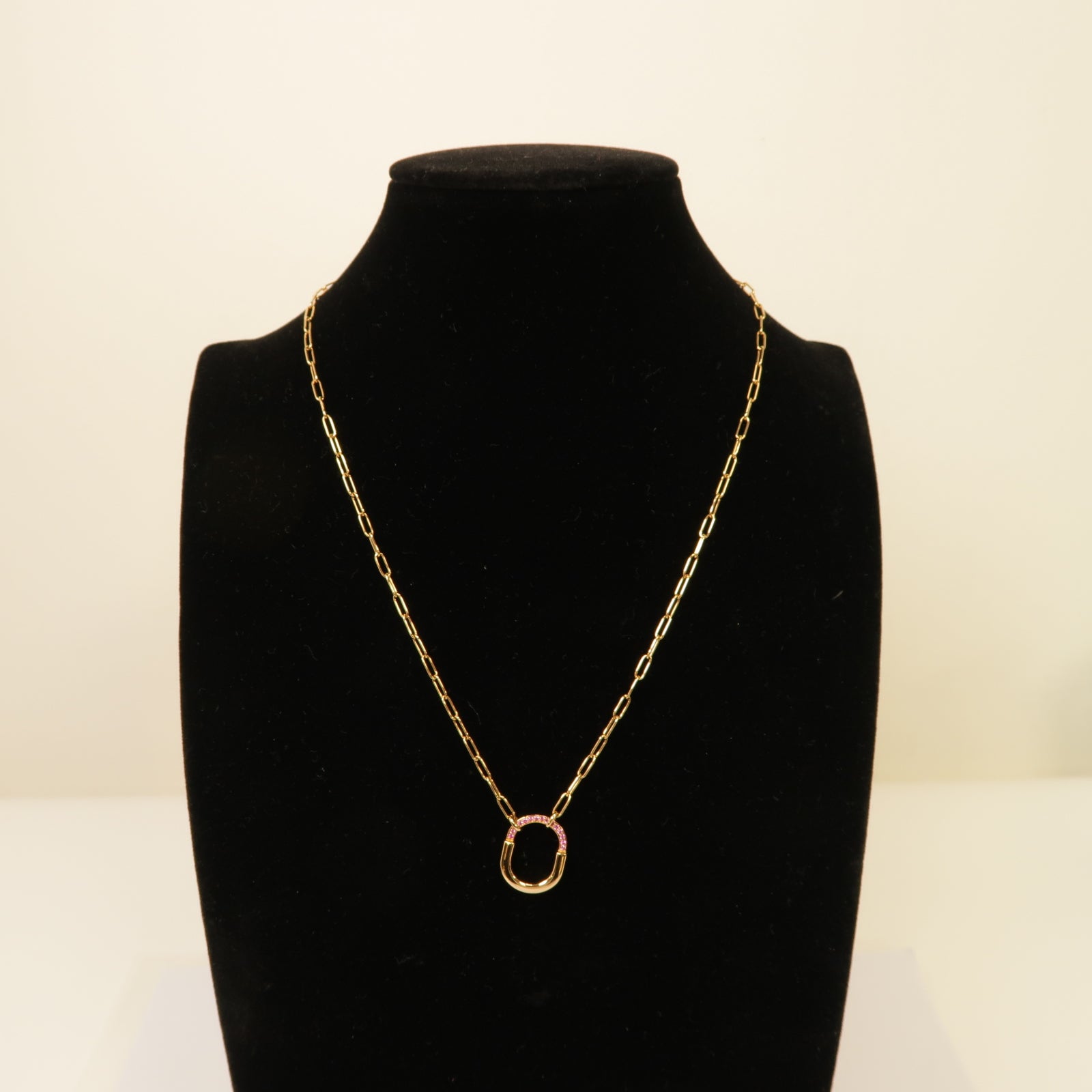 TIFFANY＆CO 18K玫瑰金Lock Small Pendant項鍊金色/粉紅色