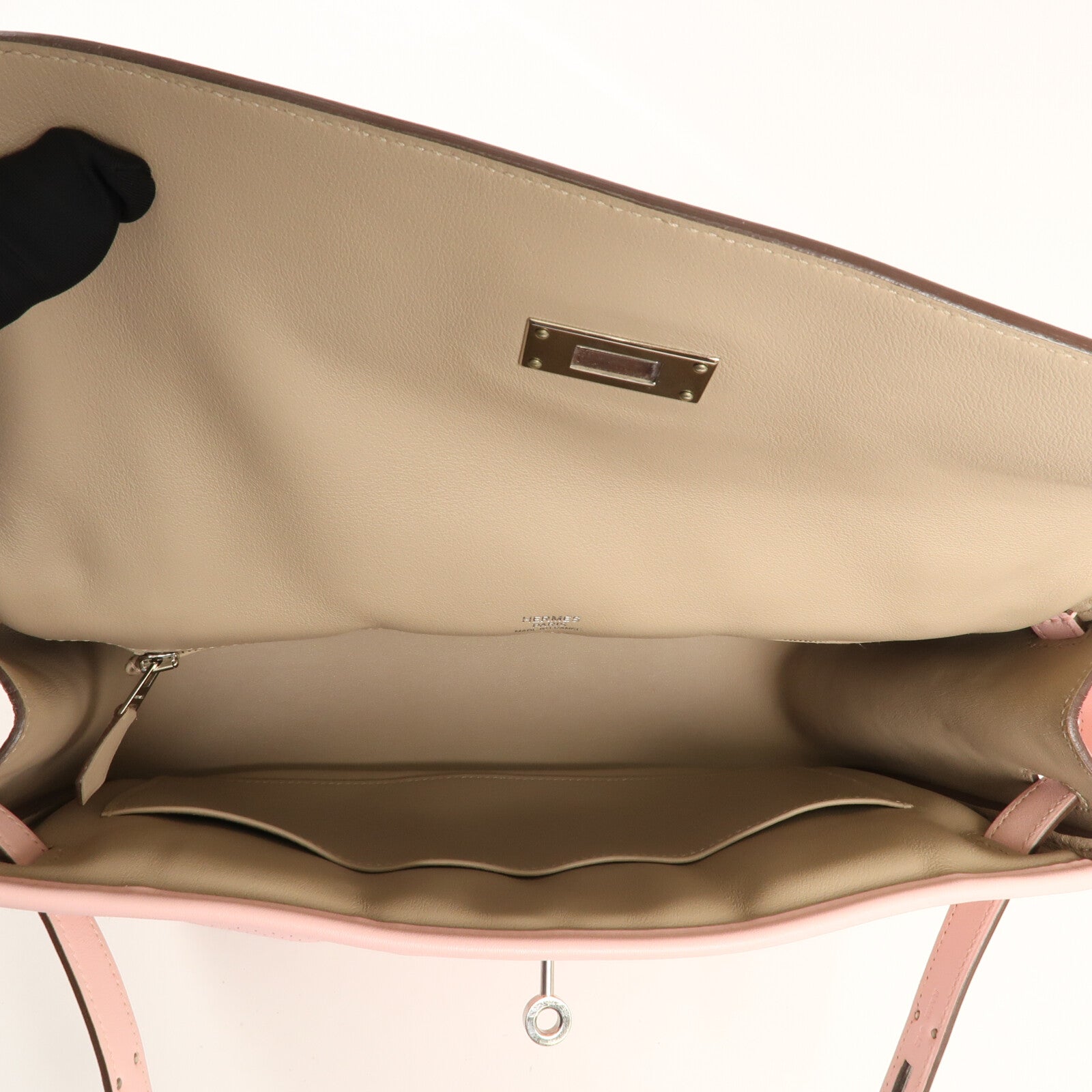 HERMES Swift皮革Berline銀扣肩背袋Rose Sakura