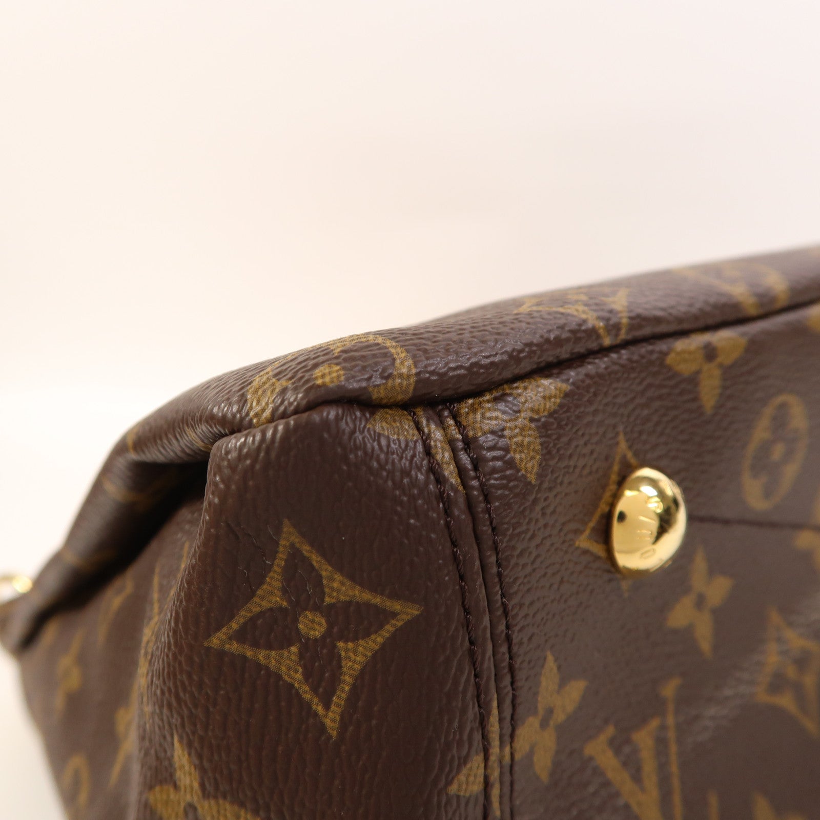 LOUIS VUITTON 【激減優惠】Monogram Pallas金扣手挽肩背兩用袋棕色/紅色