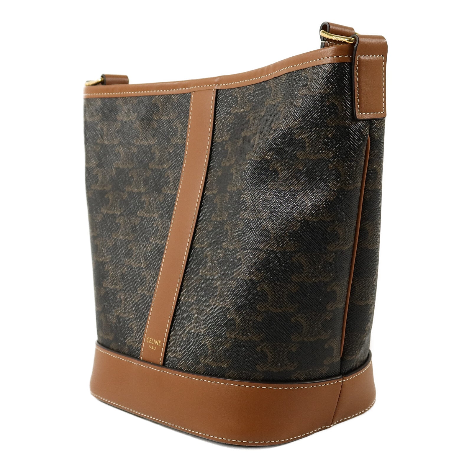 CELINE 塗層帆布Triomphe Small Bucket肩背袋