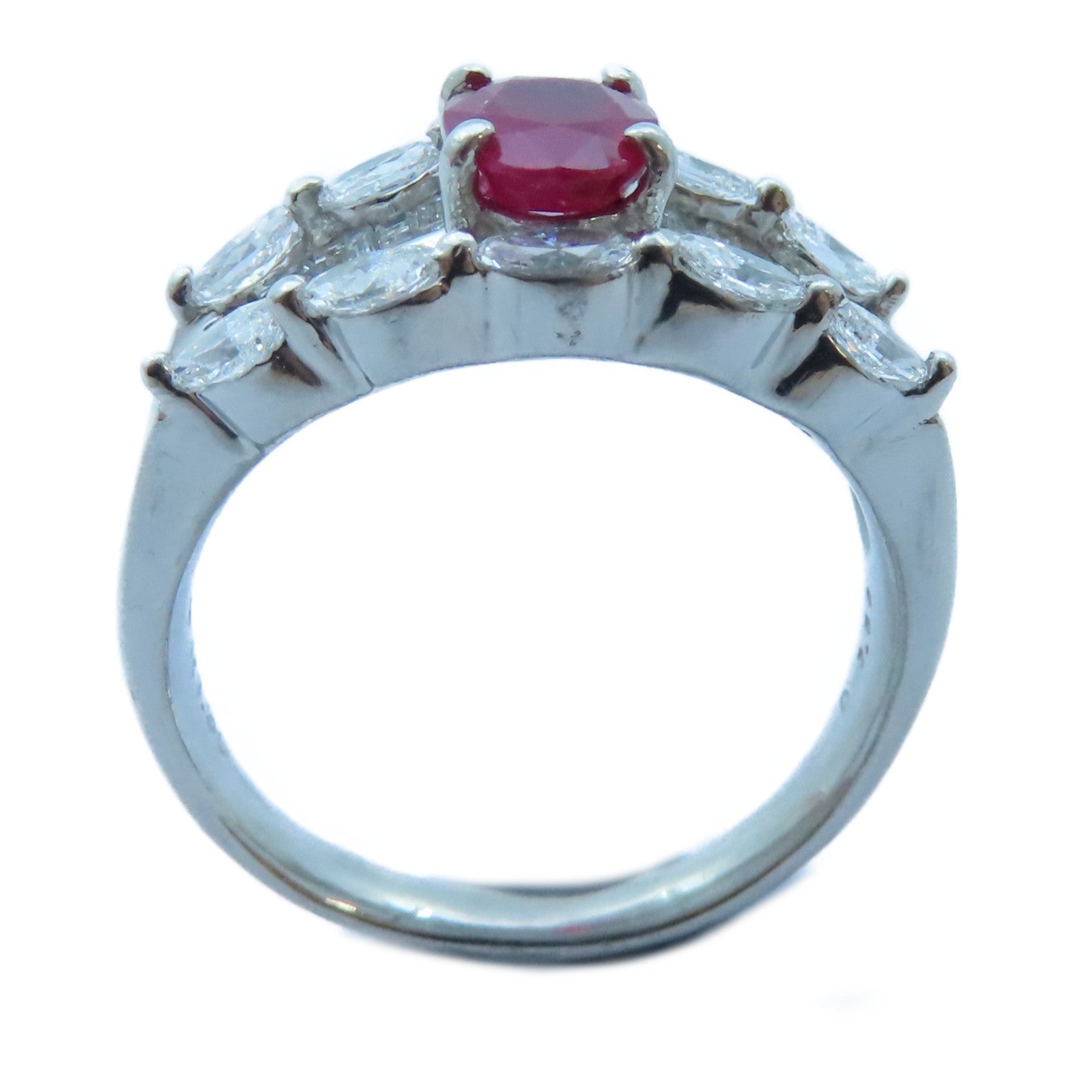 JEWELRY 【激減優惠】PT900白金Ruby/Diamond Ring1.30ct紅寶石/1.50ct鑽石戒指US#9