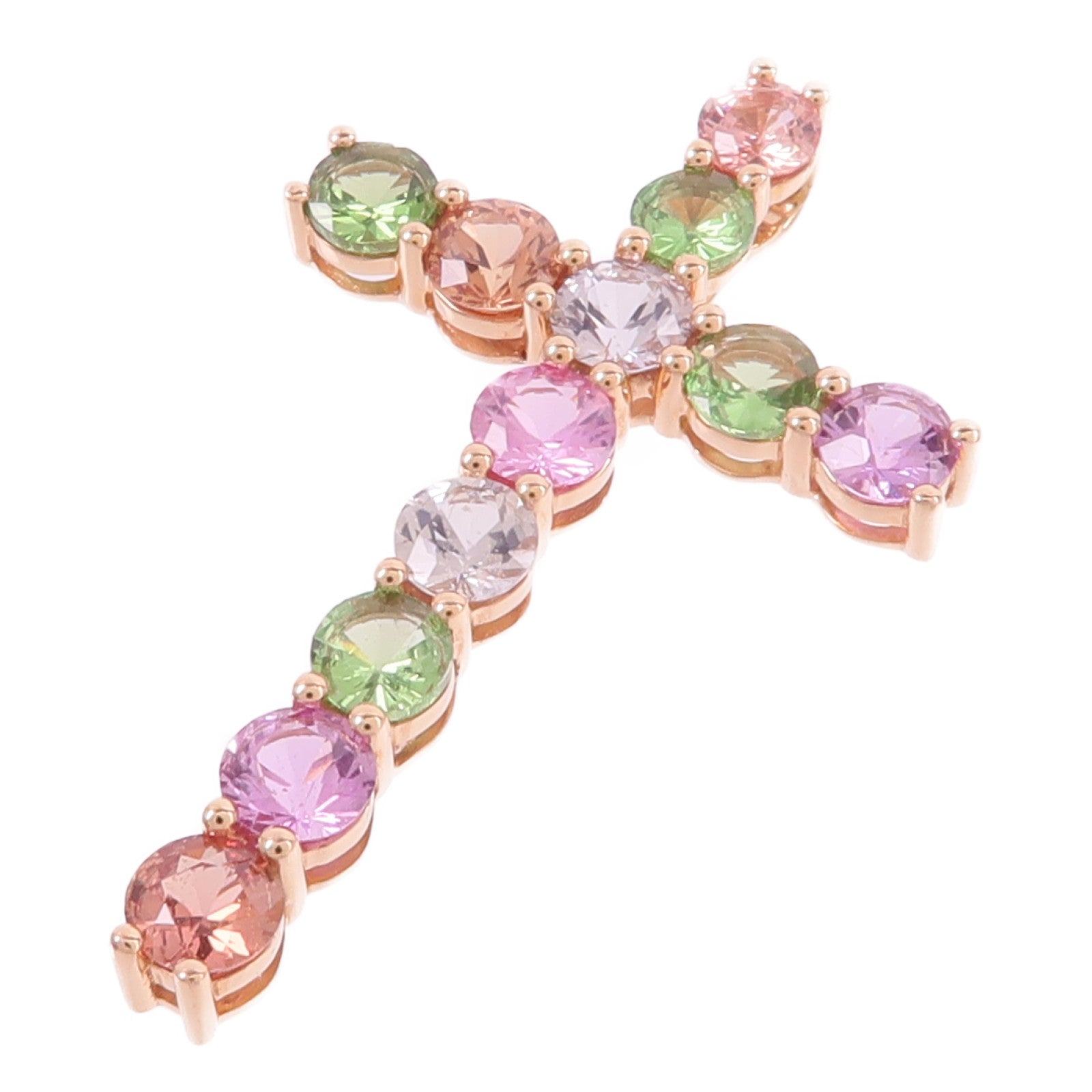 JEWELRY 18K玫瑰金Tsavorite Sapphire Pendant Top沙弗萊石/藍寶石吊墜