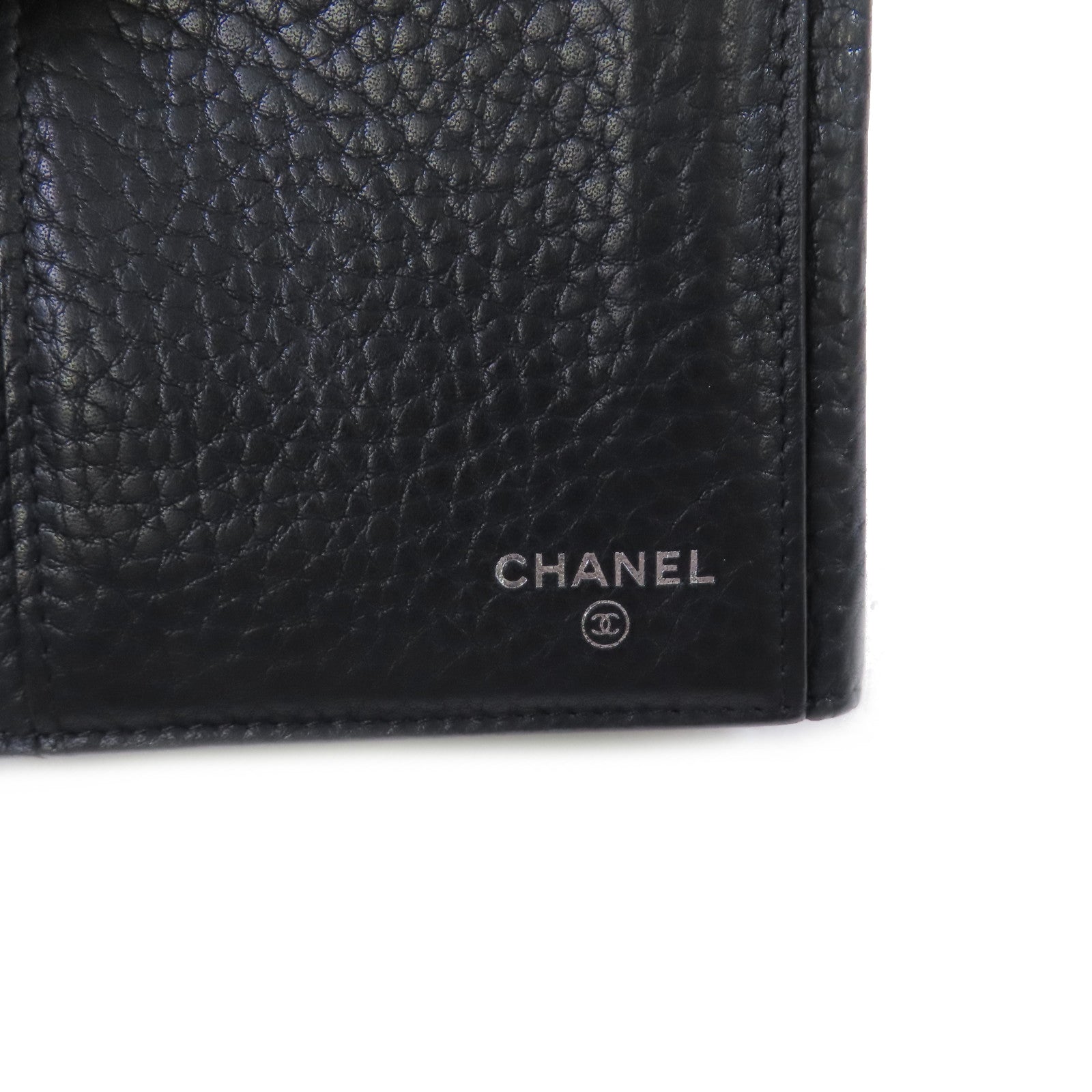 CHANEL Caviar皮革Long Wallet銀扣長錢包黑色