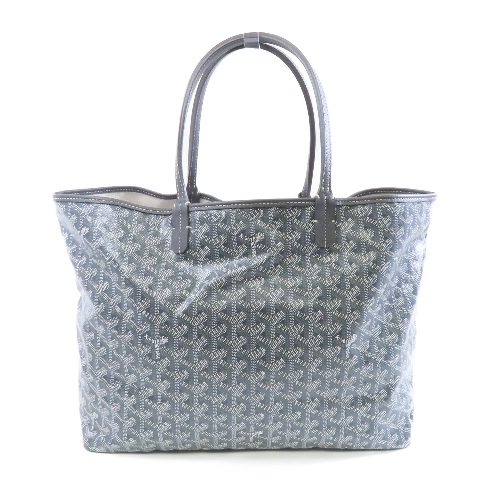 GOYARD 塗層帆布Saint Lonis PM銀扣手挽袋灰色