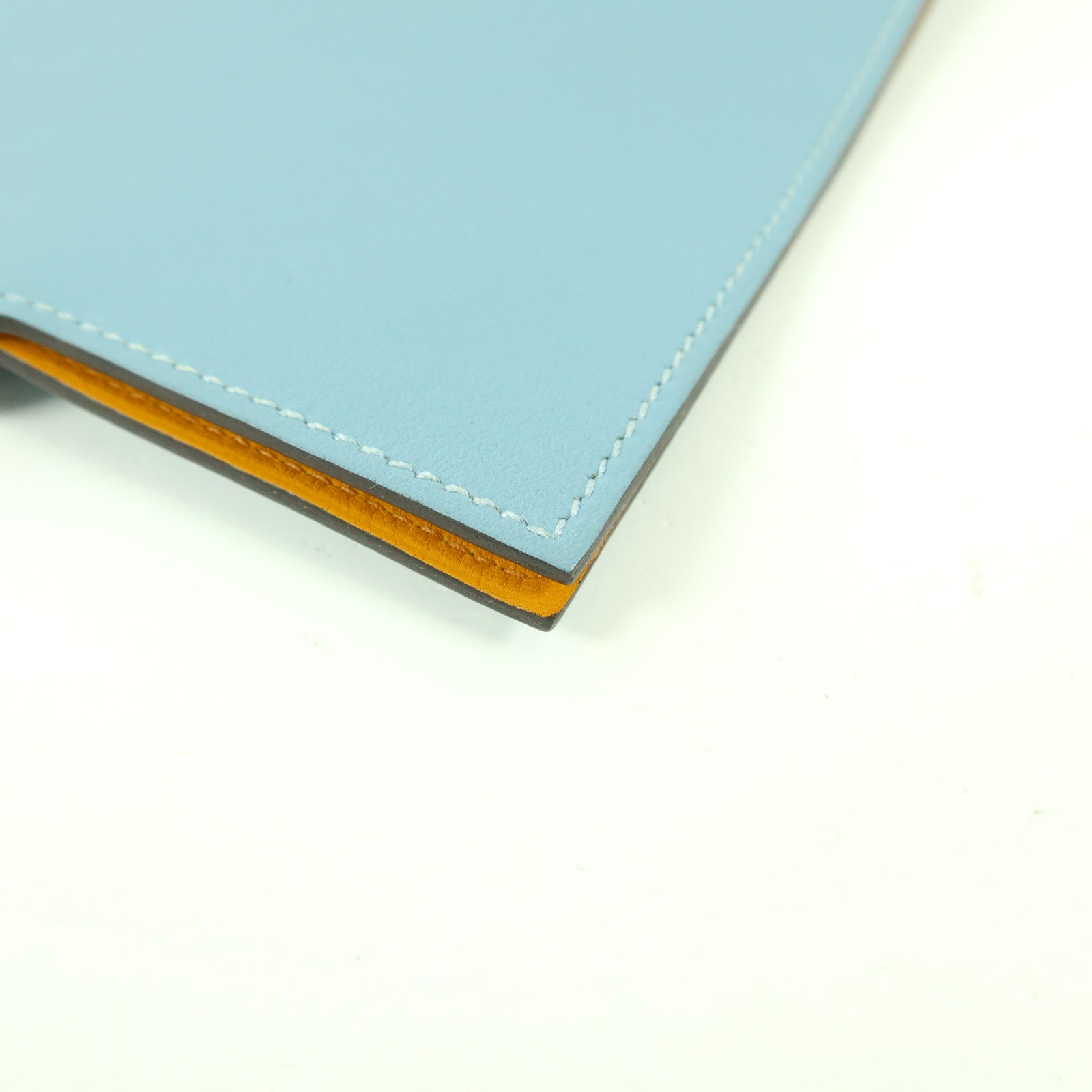 HERMES Swift皮革Notebook Cover銀扣筆記本套Bleu Atoll