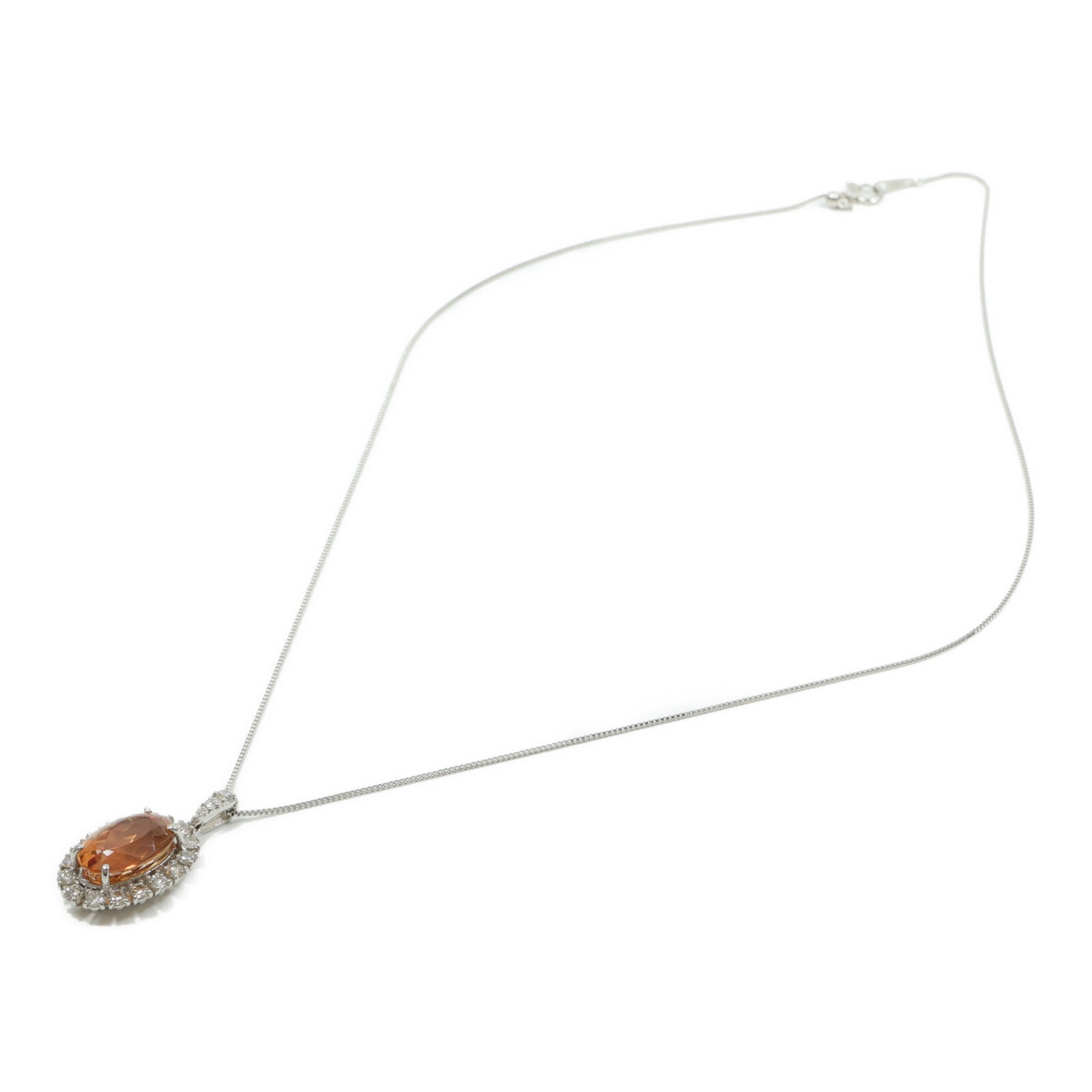 JEWELRY PT950/PT850鉑金Imperial Topaz Diamond Necklace帝王黃玉/鑽石項鍊