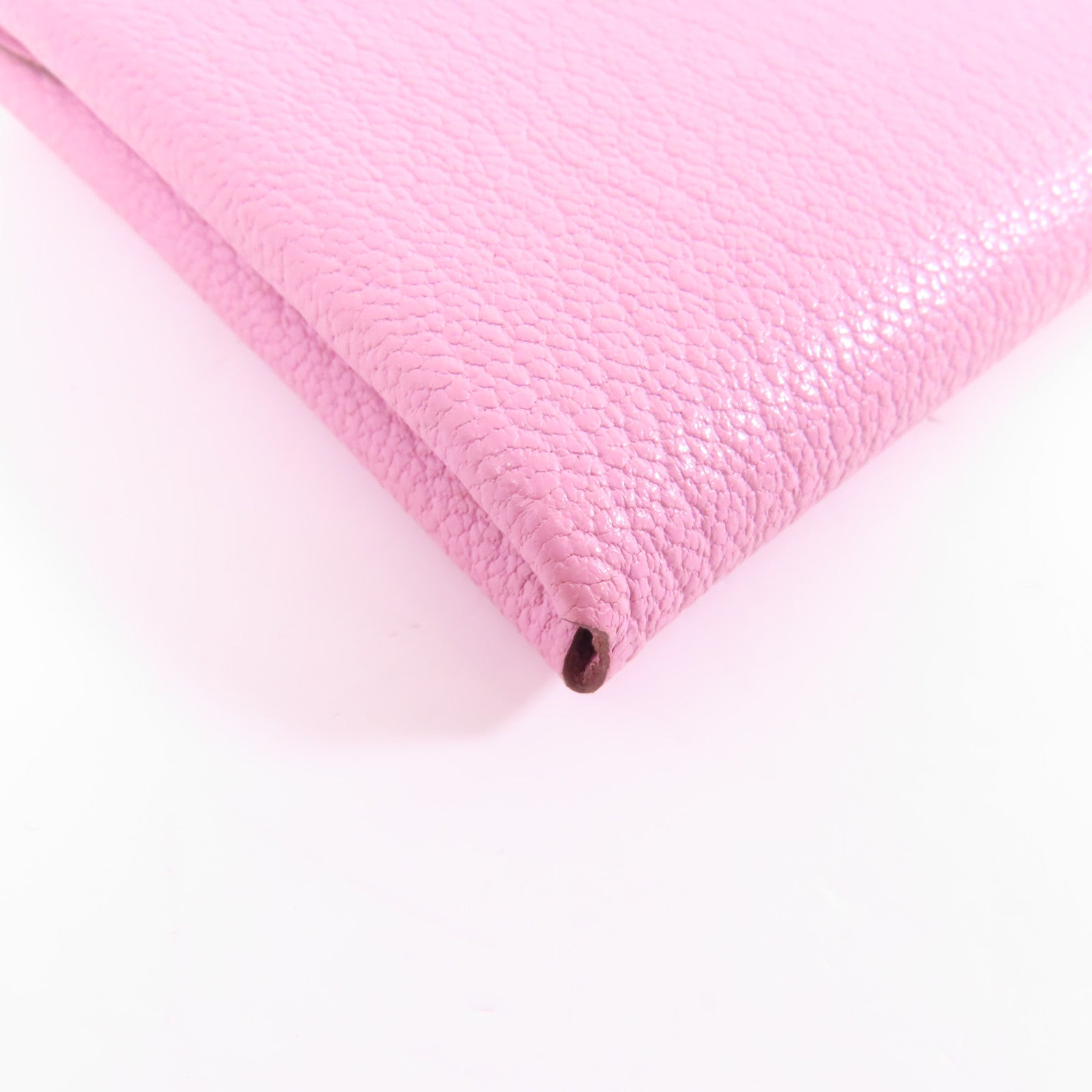 HERMES 【激減優惠】Epsom皮革Calvi Duo銀扣卡片套Mauve Sylvestre粉紅色