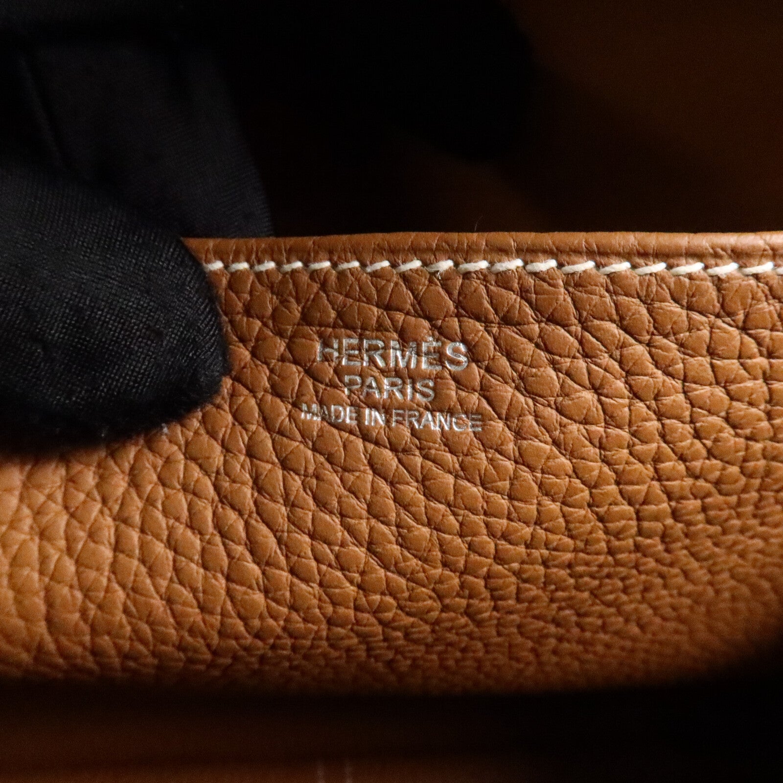 HERMES Clemence皮革Halzan 31手挽肩背兩用袋Gold