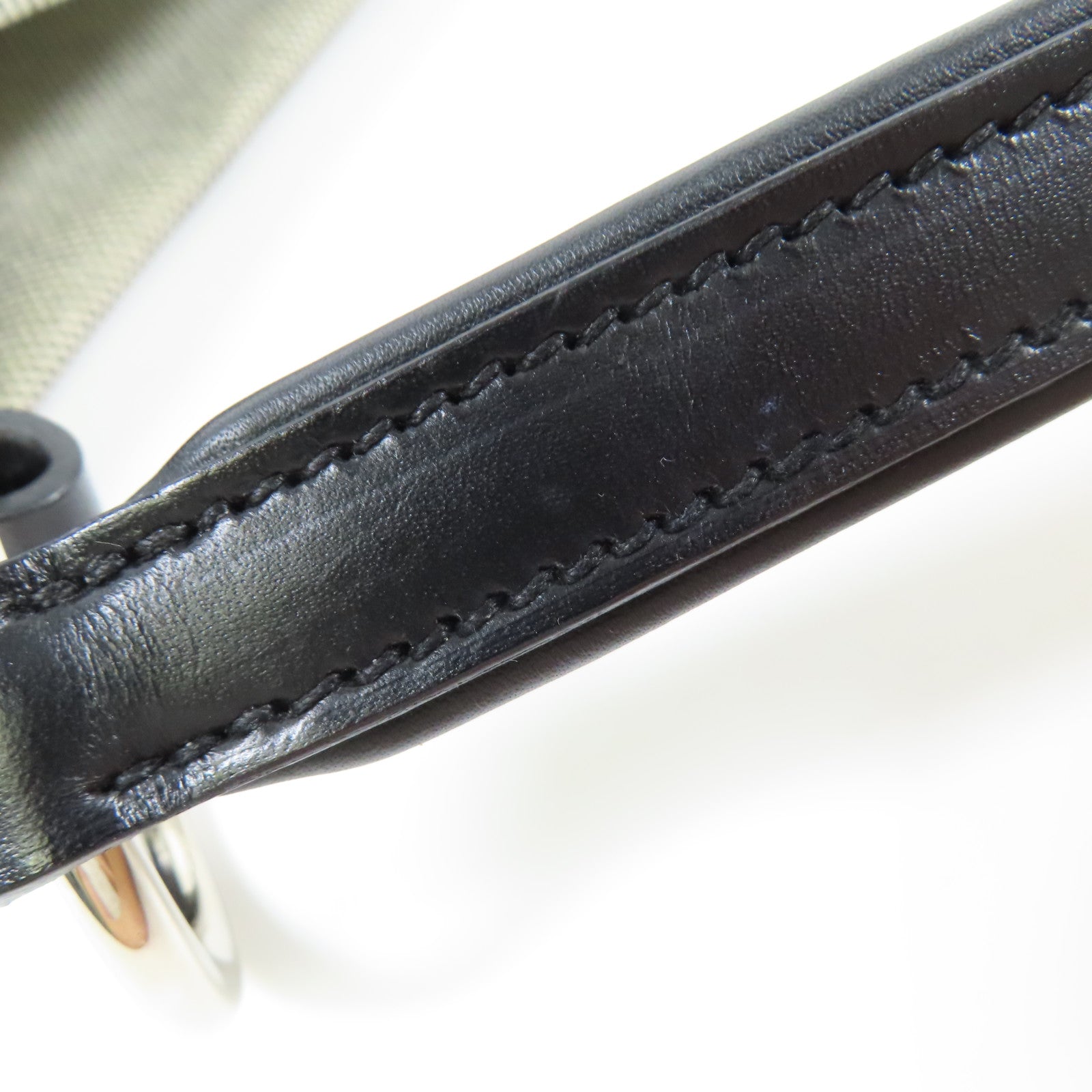 HERMES 帆布Col Roule 25銀扣肩背袋Noir