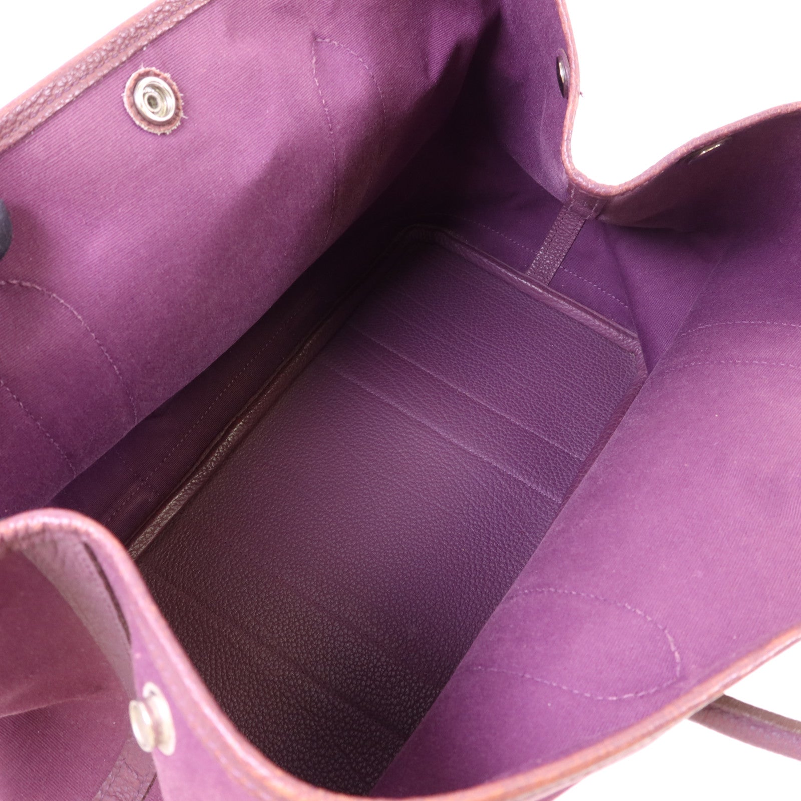 HERMES 帆布Garden Party PM銀扣手挽袋