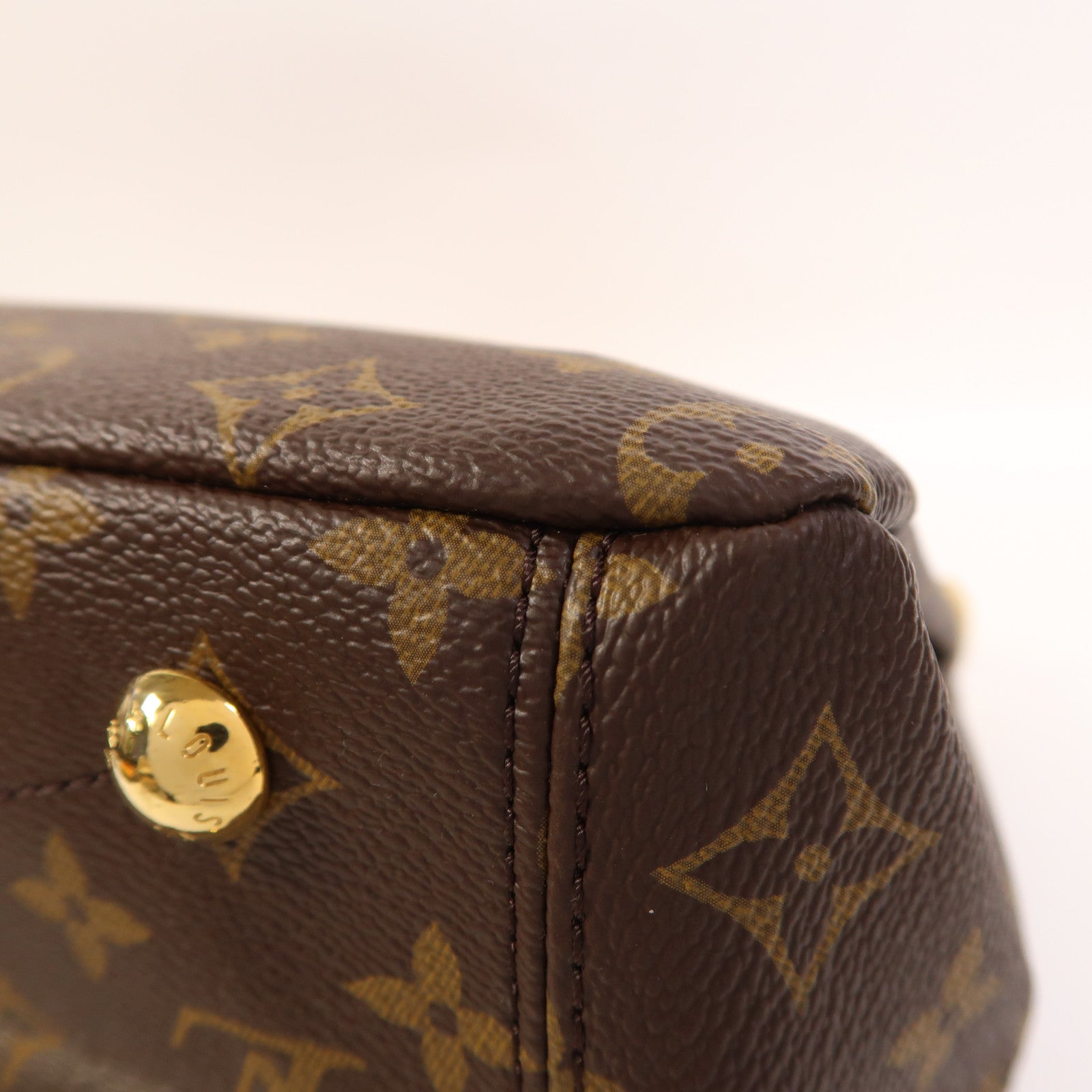 LOUIS VUITTON 【激減優惠】Monogram Pallas金扣手挽肩背兩用袋棕色/紅色