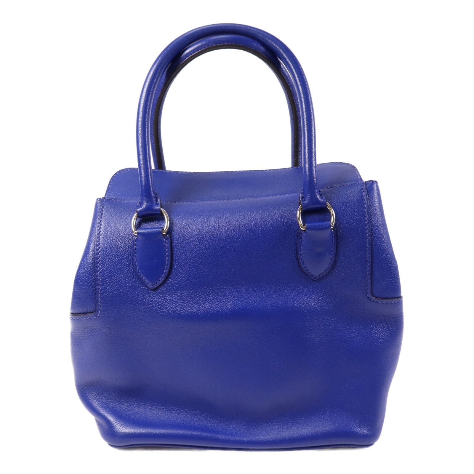 HERMES Evercolor皮革Tool Box 20銀扣手挽肩背兩用袋Blue Electric