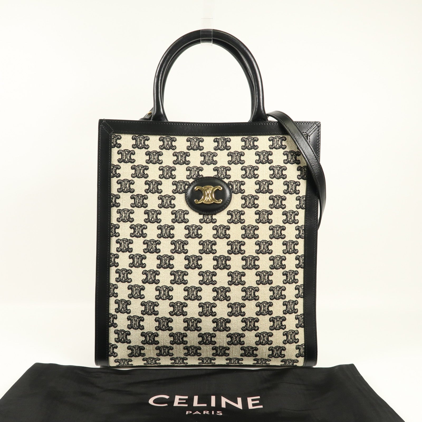 CELINE 帆布2 Way Bag金扣手挽肩背兩用袋