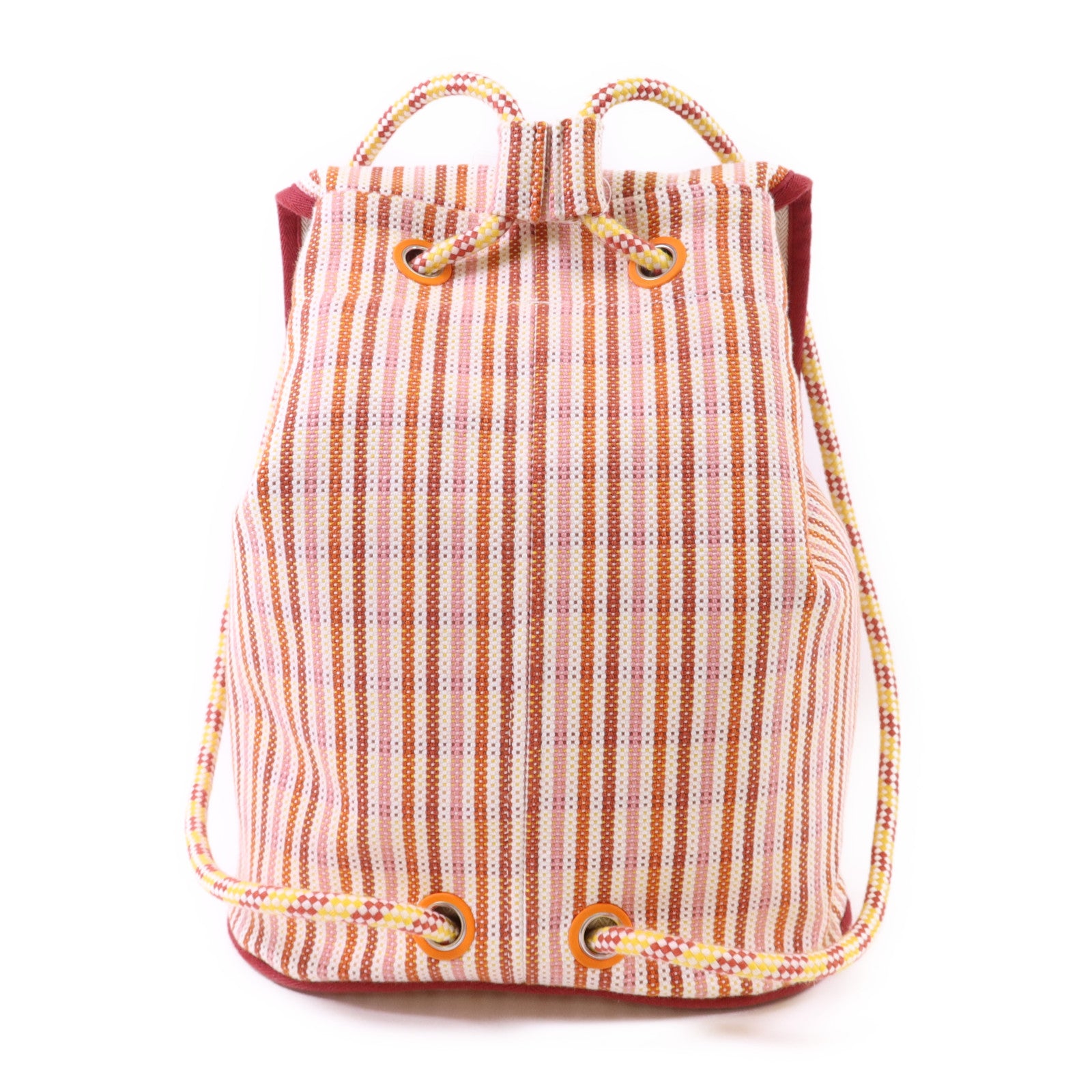 HERMES 布料Animaux Nattes Backpack銀扣背包