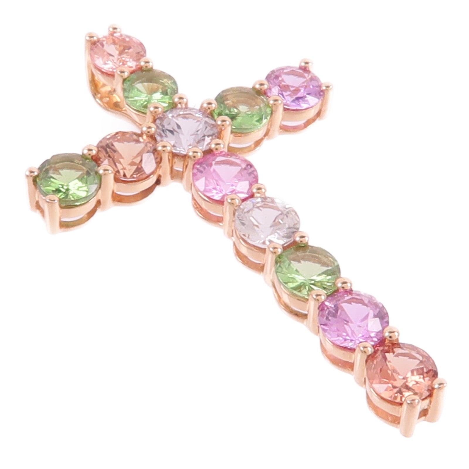 JEWELRY 18K玫瑰金Tsavorite Sapphire Pendant Top沙弗萊石/藍寶石吊墜