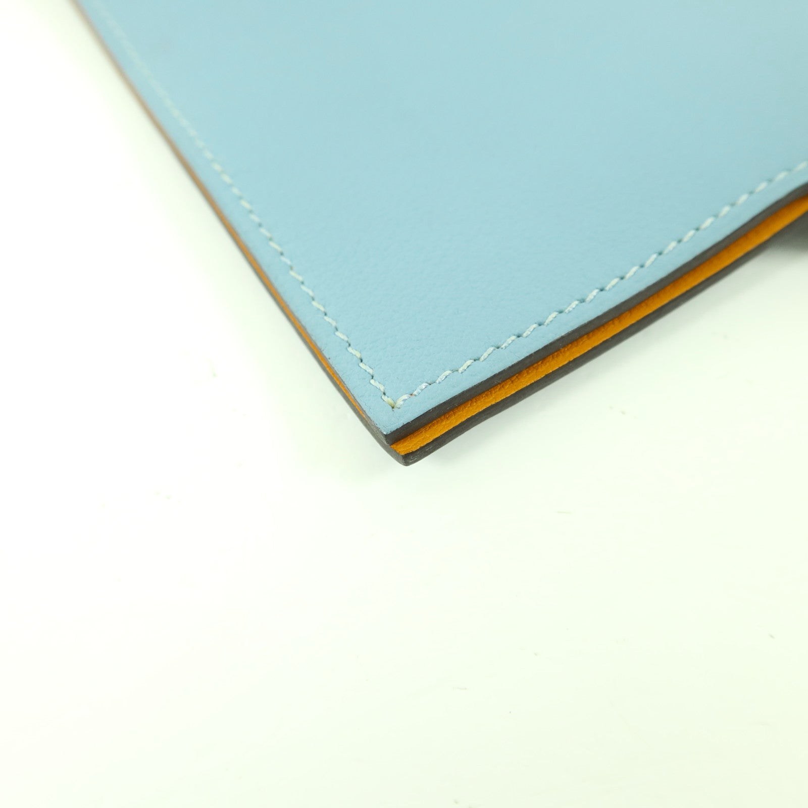 HERMES Swift皮革Notebook Cover銀扣筆記本套Bleu Atoll