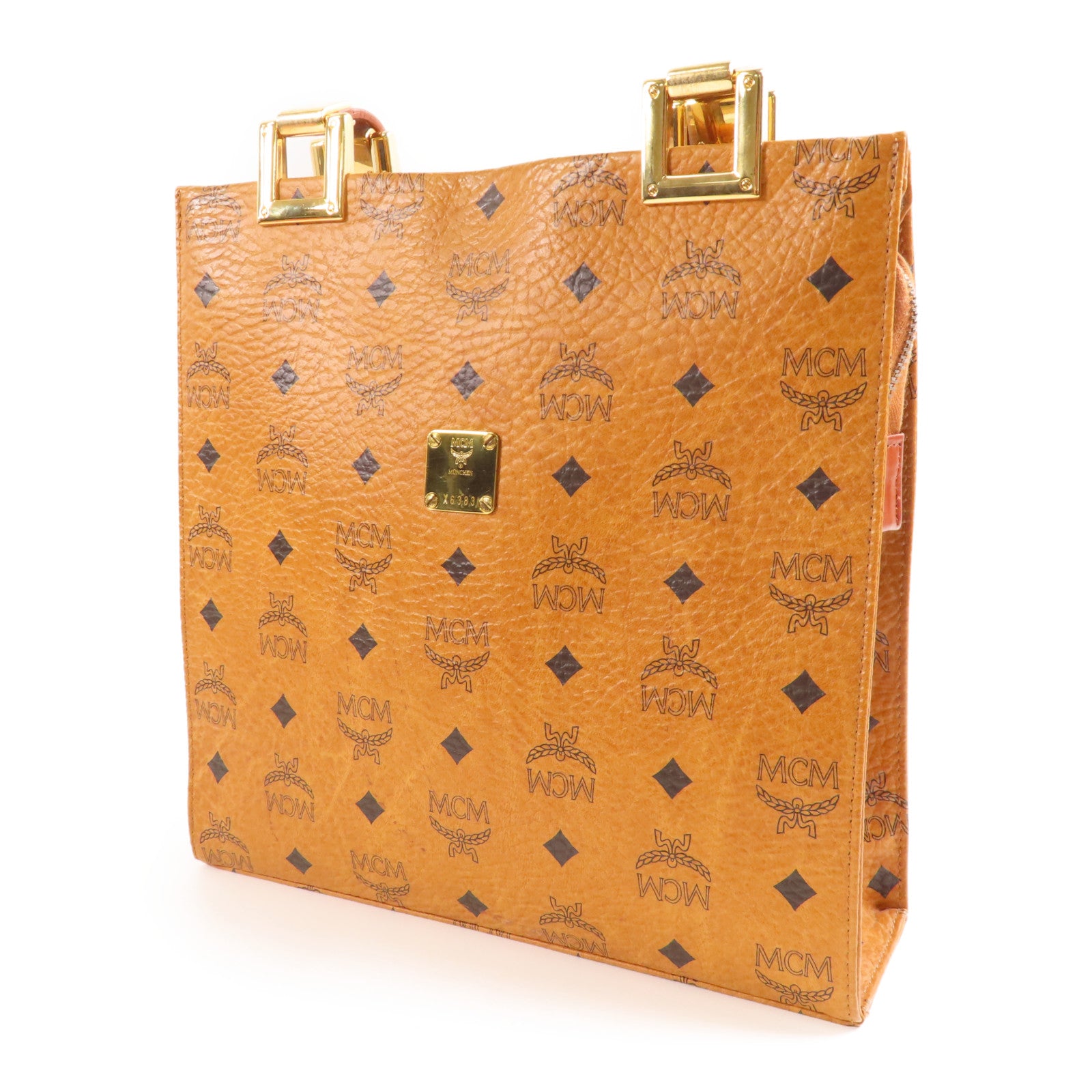 MCM 牛皮皮革Shoulder Bag金扣肩背袋