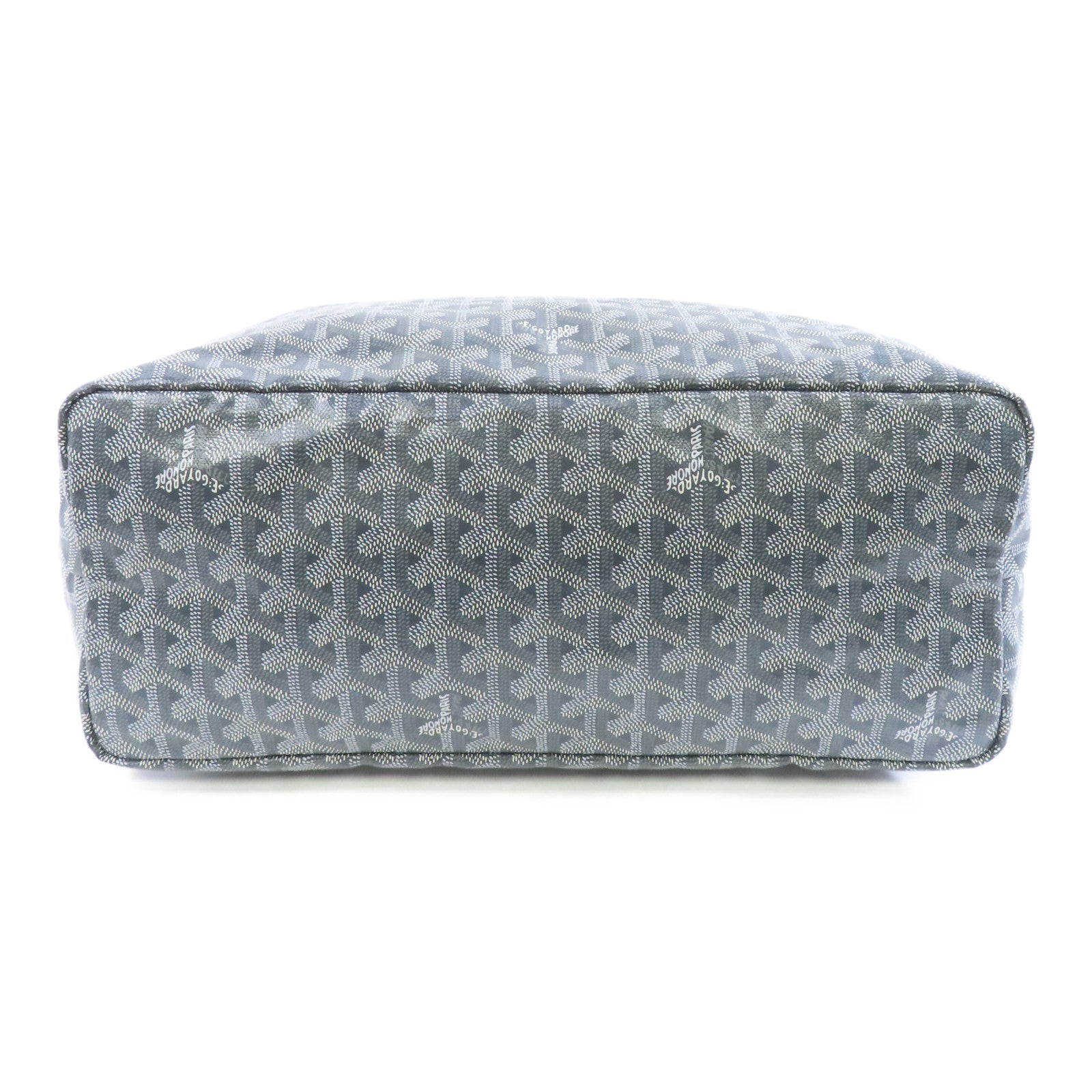 GOYARD 塗層帆布Saint Lonis PM銀扣手挽袋灰色