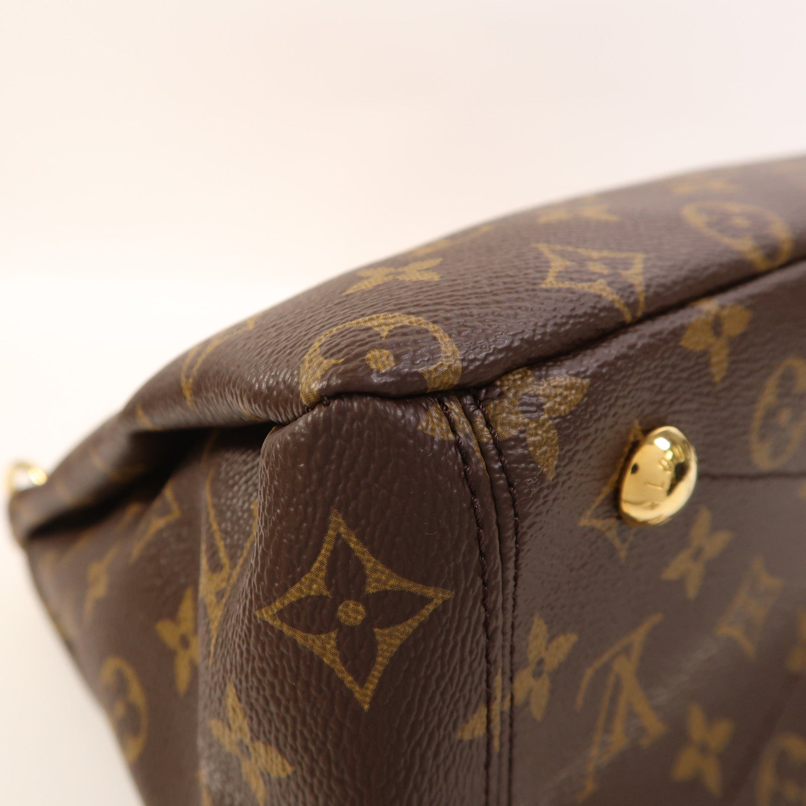 LOUIS VUITTON 【激減優惠】Monogram Pallas金扣手挽肩背兩用袋棕色/紅色