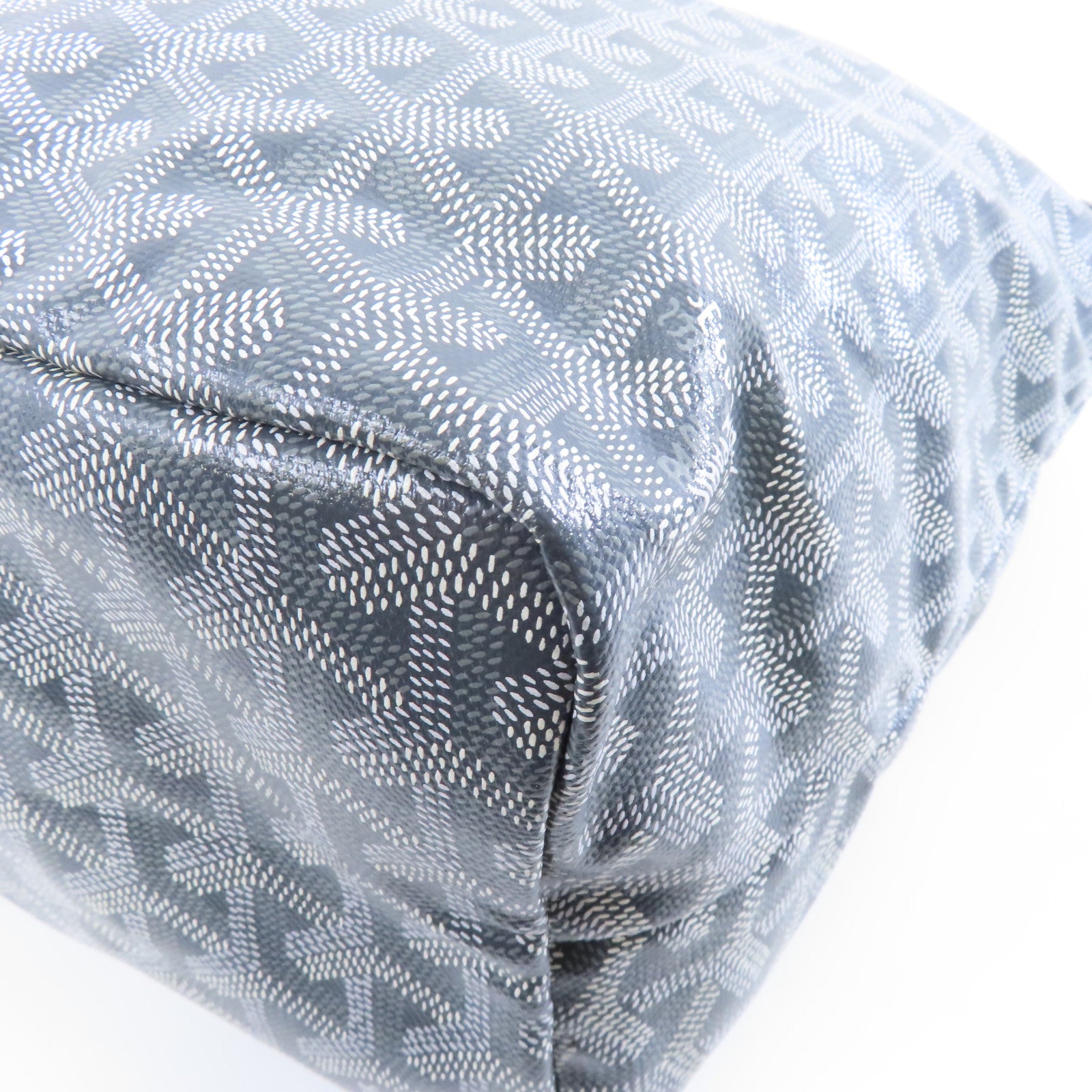GOYARD 塗層帆布Saint Lonis PM銀扣手挽袋灰色