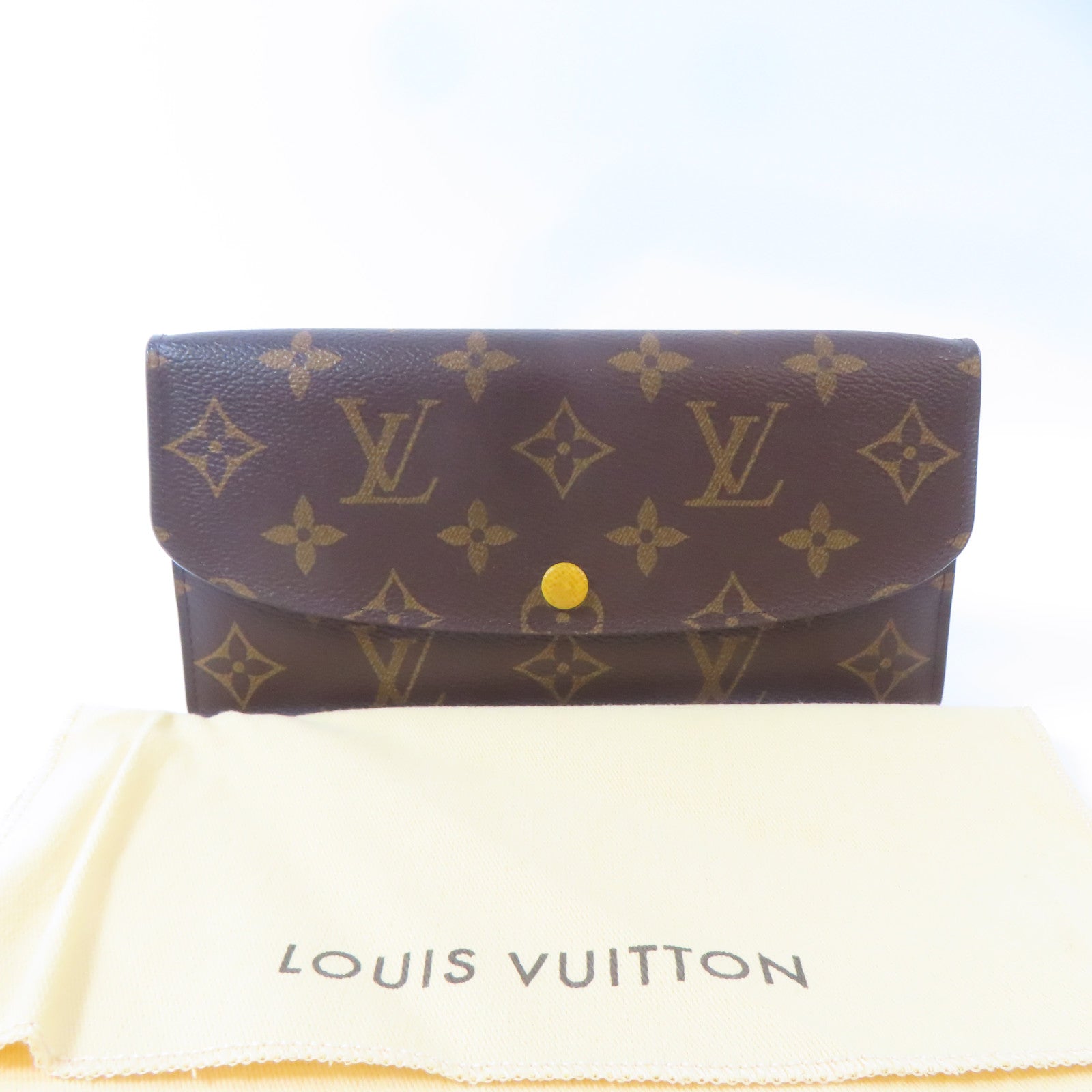 LOUIS VUITTON Monogram Emilie Wallet金扣長錢包啡色