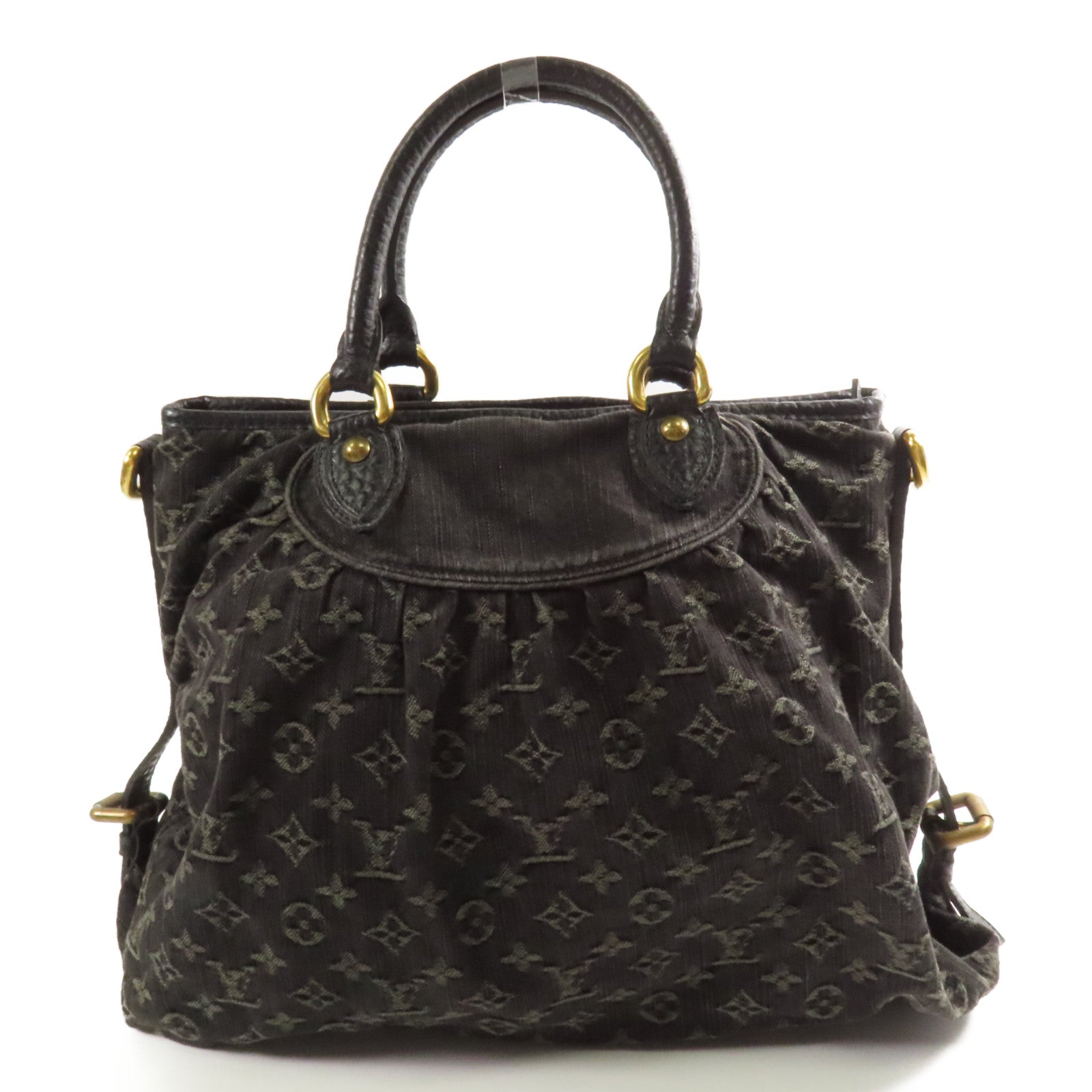 LOUIS VUITTON Monogram Denim Neo Cabby MM金扣手挽肩背兩用袋