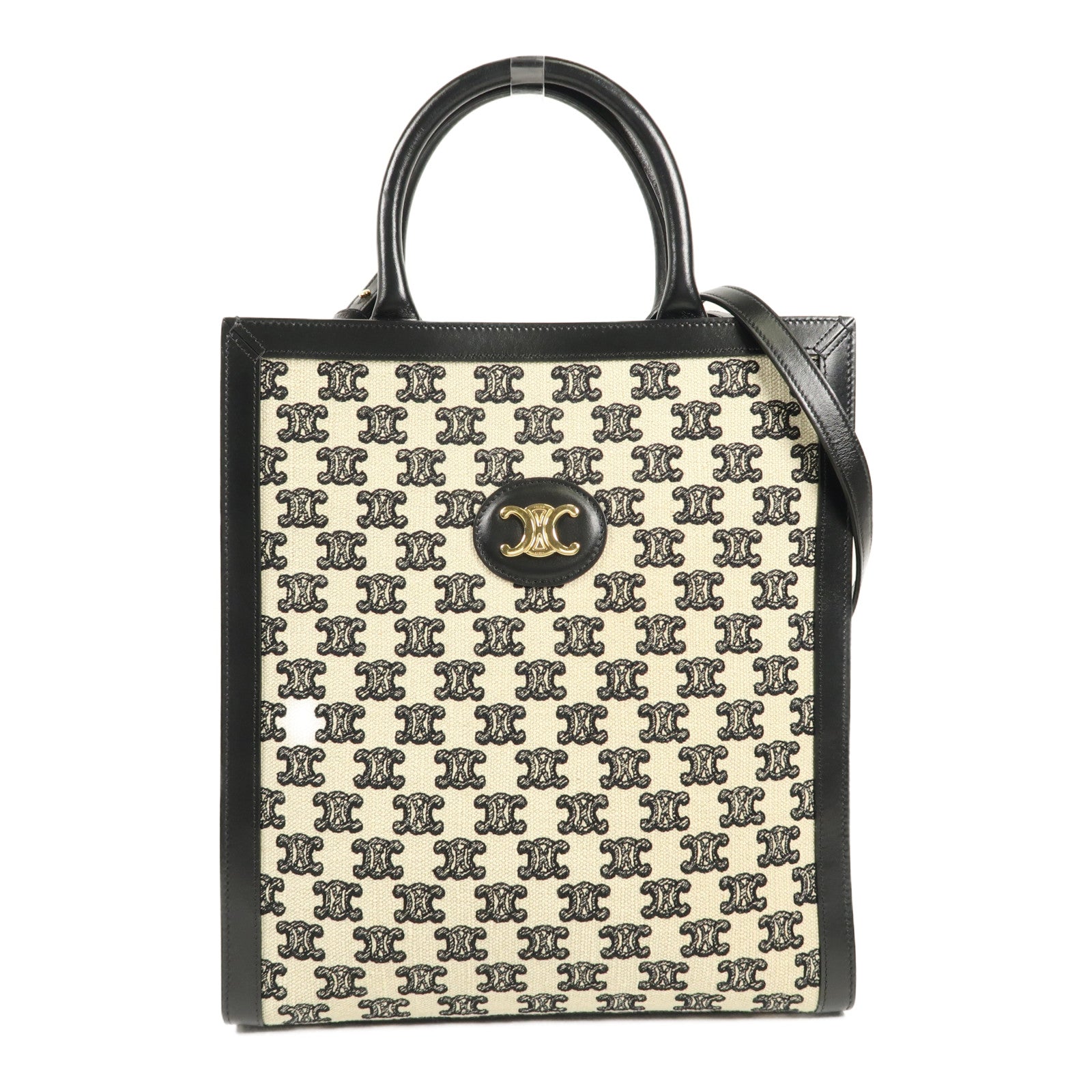 CELINE 帆布2 Way Bag金扣手挽肩背兩用袋