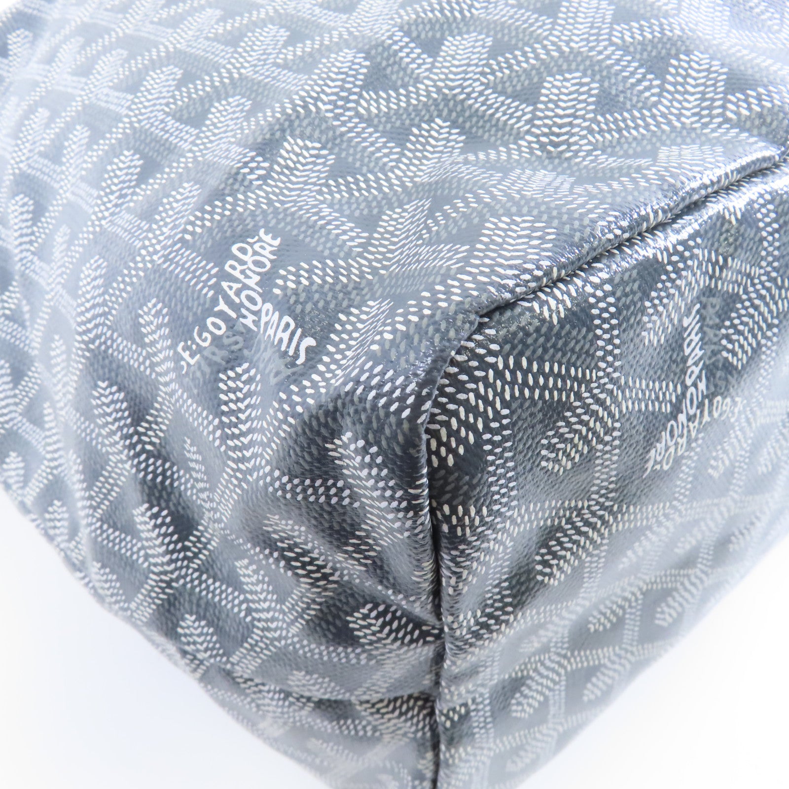 GOYARD 塗層帆布Saint Lonis PM銀扣手挽袋灰色