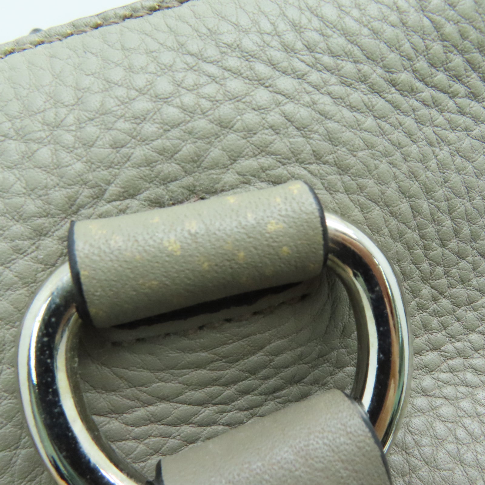 PRADA cowhide leather Shoulder Bag silver buckle handle bag / shoulder bag gray