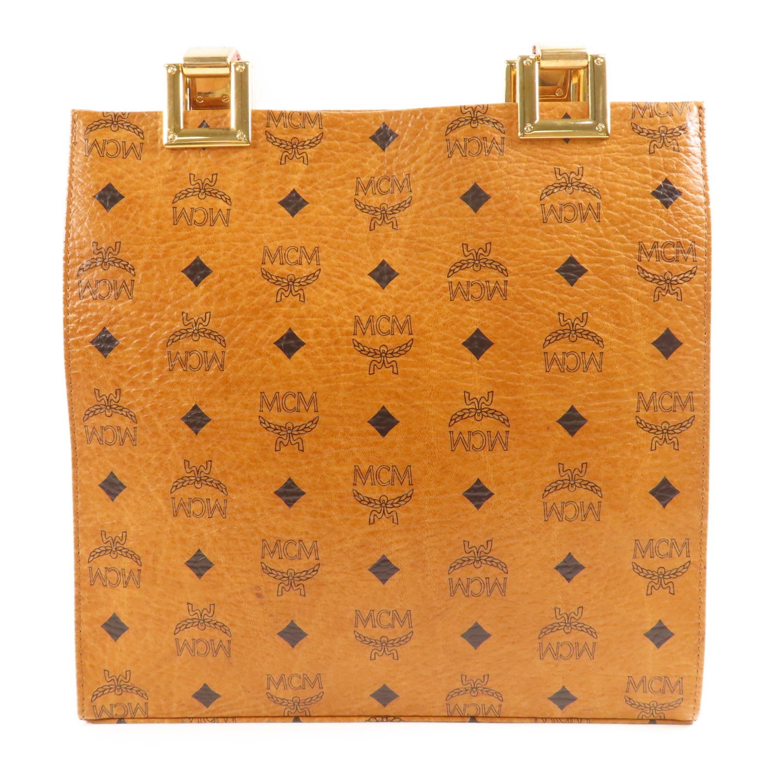 MCM 牛皮皮革Shoulder Bag金扣肩背袋