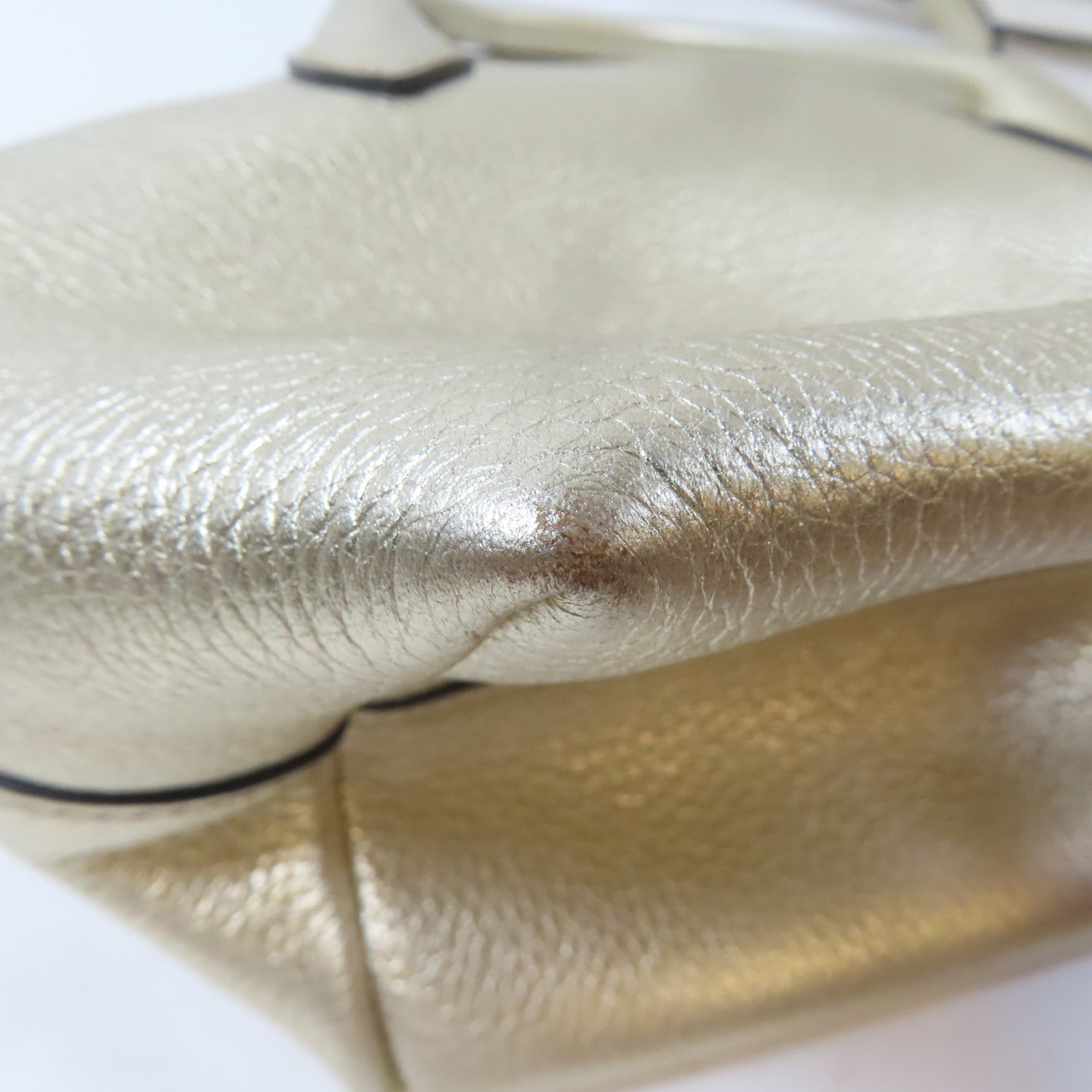 PRADA 牛皮皮革2 Way Shoulder Bag銀扣手挽肩背兩用袋金色