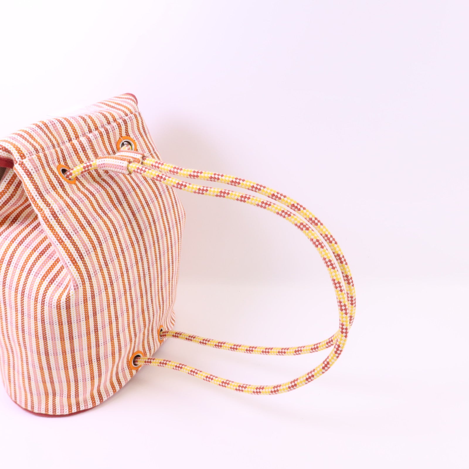 HERMES 布料Animaux Nattes Backpack銀扣背包