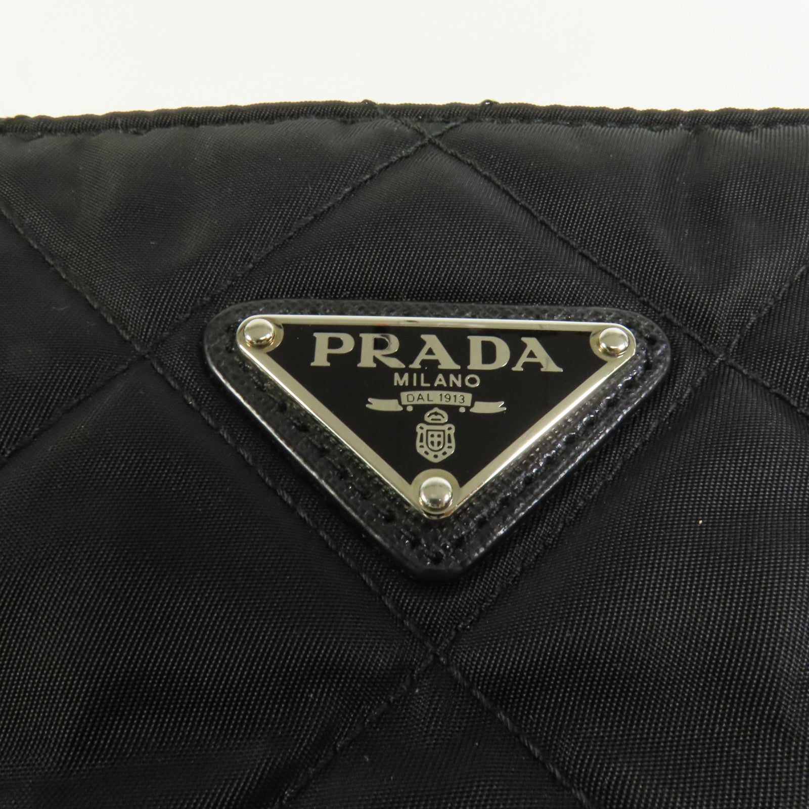 PRADA 尼龍Tote Bag銀扣肩背袋