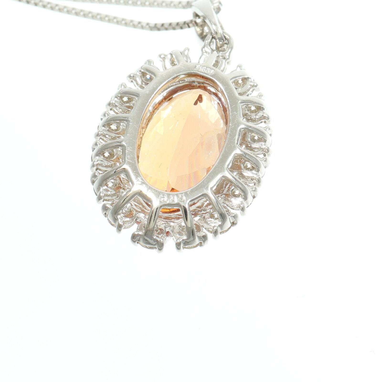 JEWELRY PT950/PT850鉑金Imperial Topaz Diamond Necklace帝王黃玉/鑽石項鍊