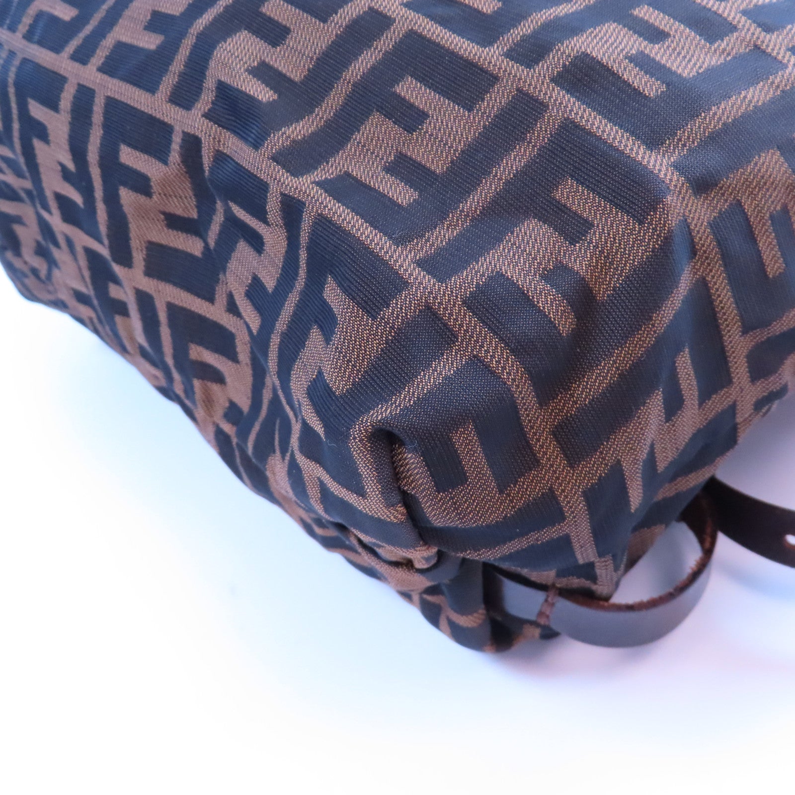 FENDI 牛皮皮革/帆布Backpack金扣背包