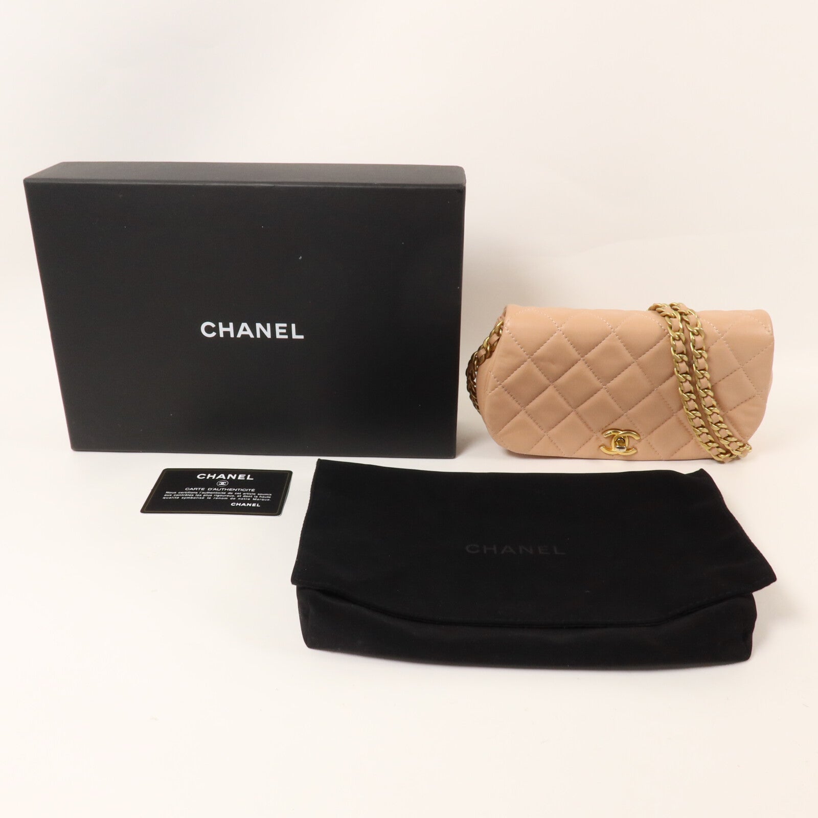 CHANEL 牛皮皮革Chain Shoulder鏈帶肩背袋