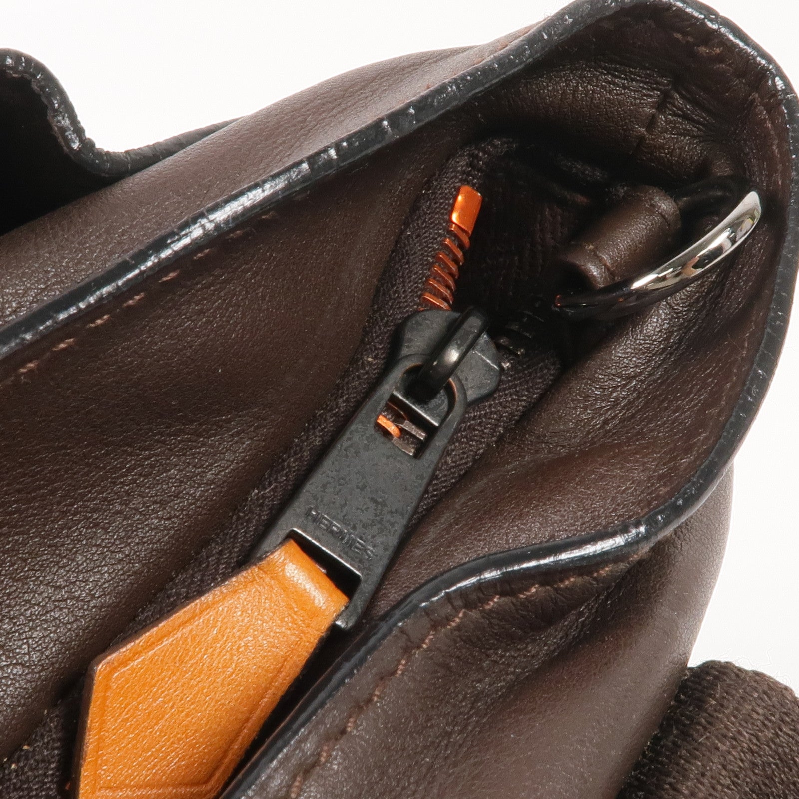 HERMES Swift皮革Vintage 2 Way Bag銀扣手挽肩背兩用袋