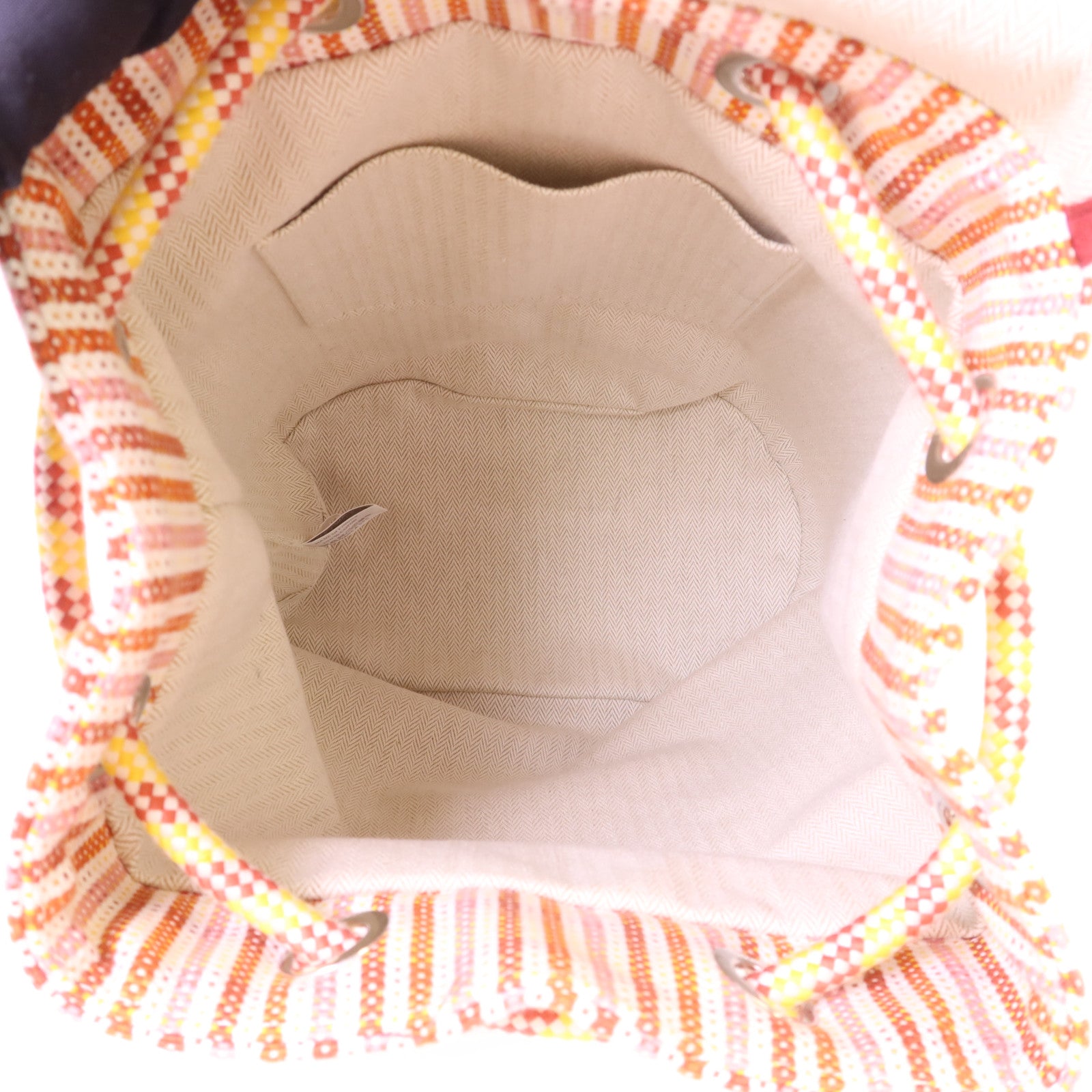 HERMES 布料Animaux Nattes Backpack銀扣背包