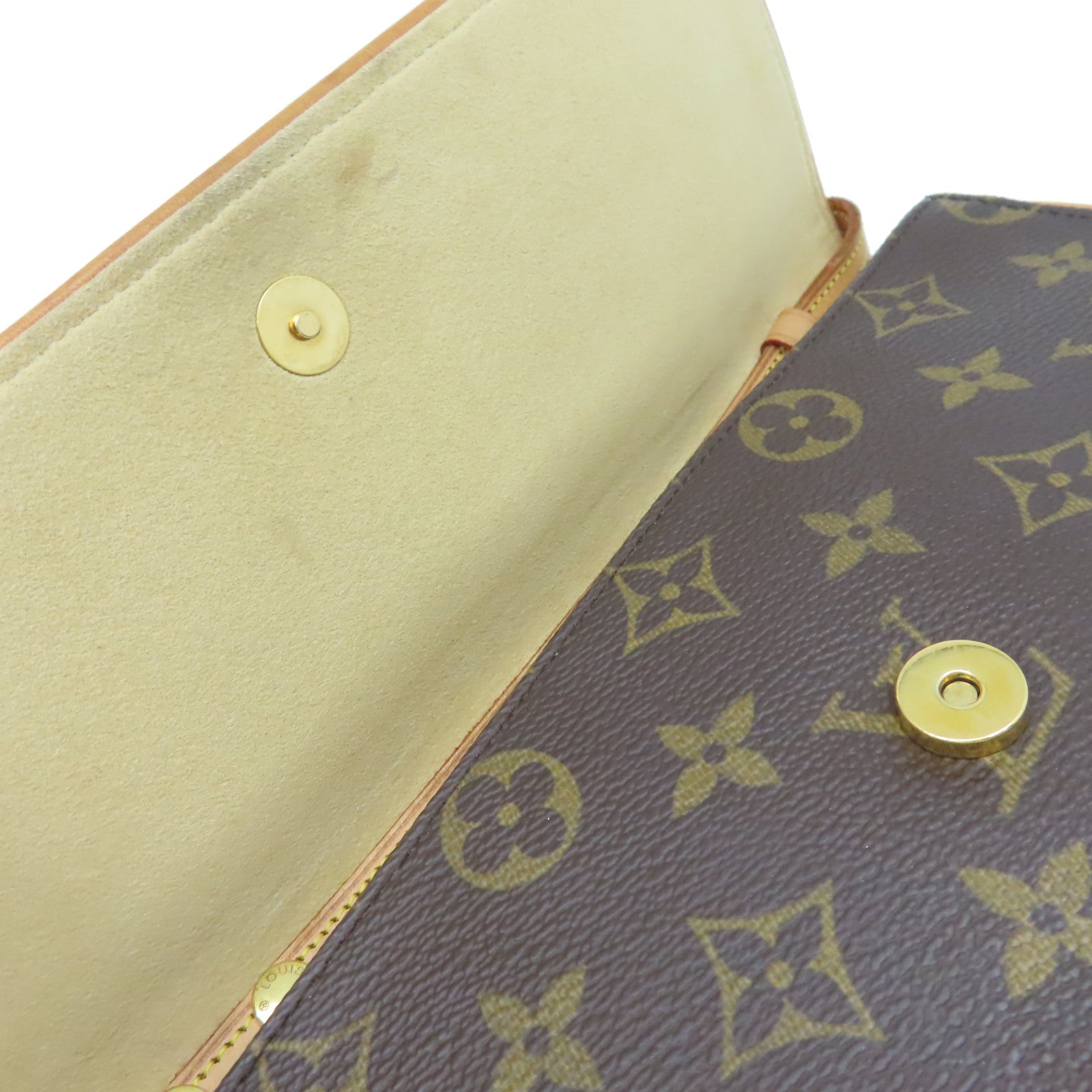 LOUIS VUITTON 【清倉大減價】Monogram Pochette Twin GM Shoulder Bag金扣肩背袋啡色